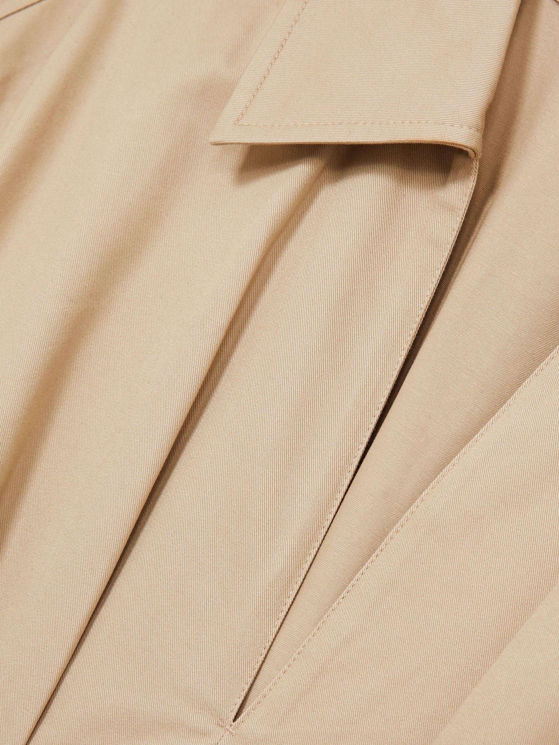 Cotton Pleated Shirt Dress in Neutral Product Image