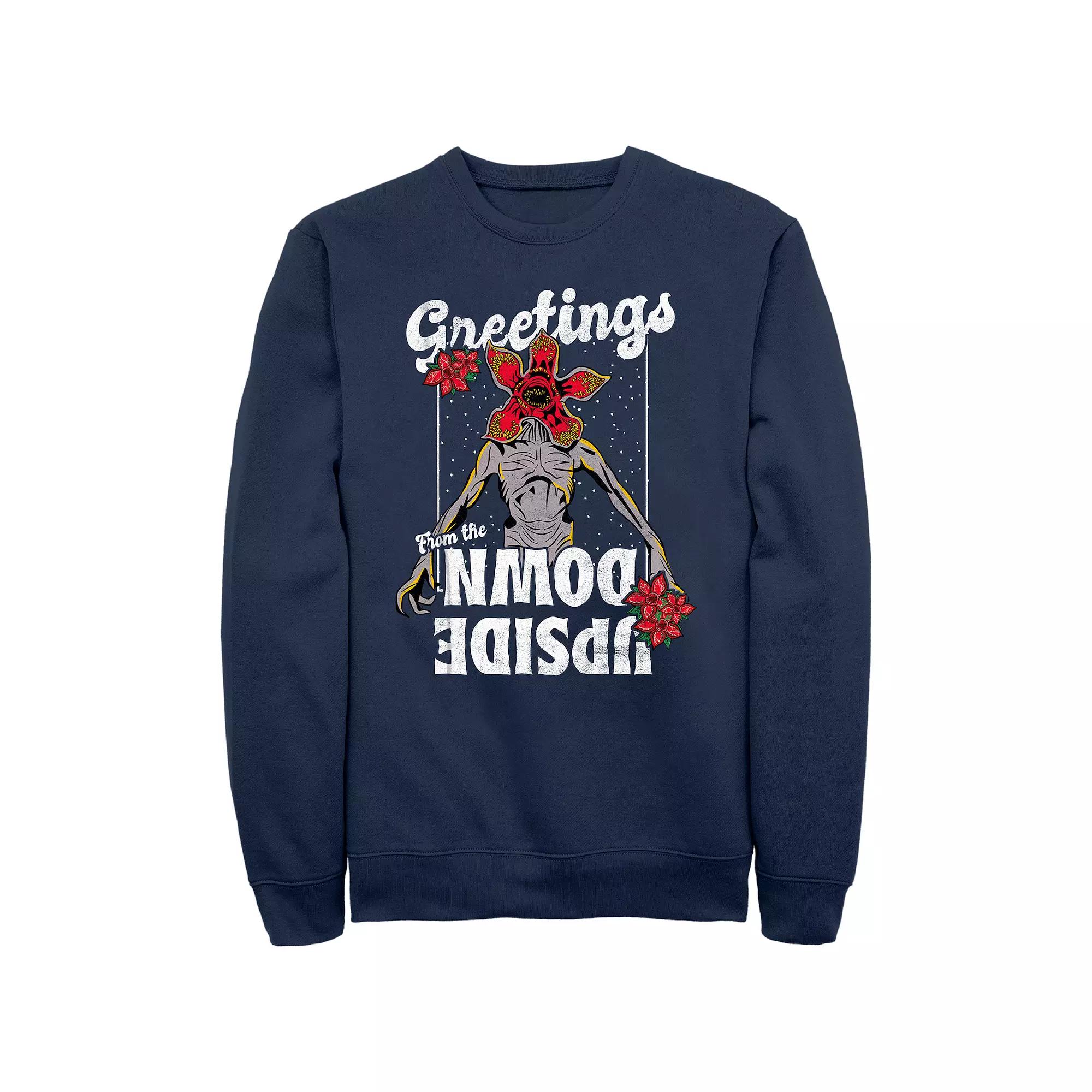 Men's Stranger Things Greetings From The Upside Down Graphic Fleece,  Product Image
