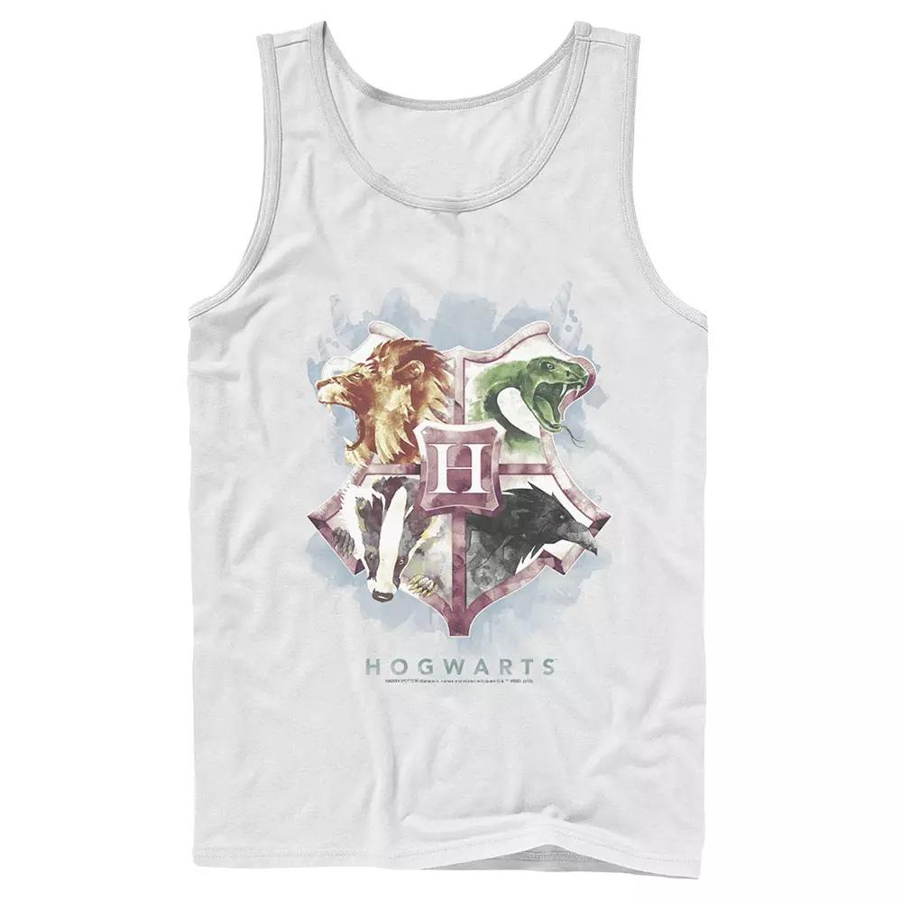 Men's Harry Potter Hogwarts Crest Watercolor Tank Top,  Product Image