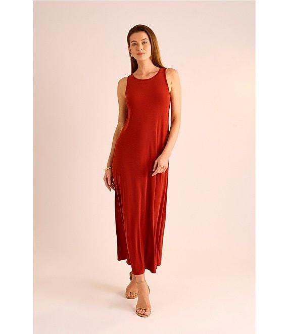 Vince Camuto Sleeveless Keyhole Back Crew Neck A-Line Maxi Dress Product Image