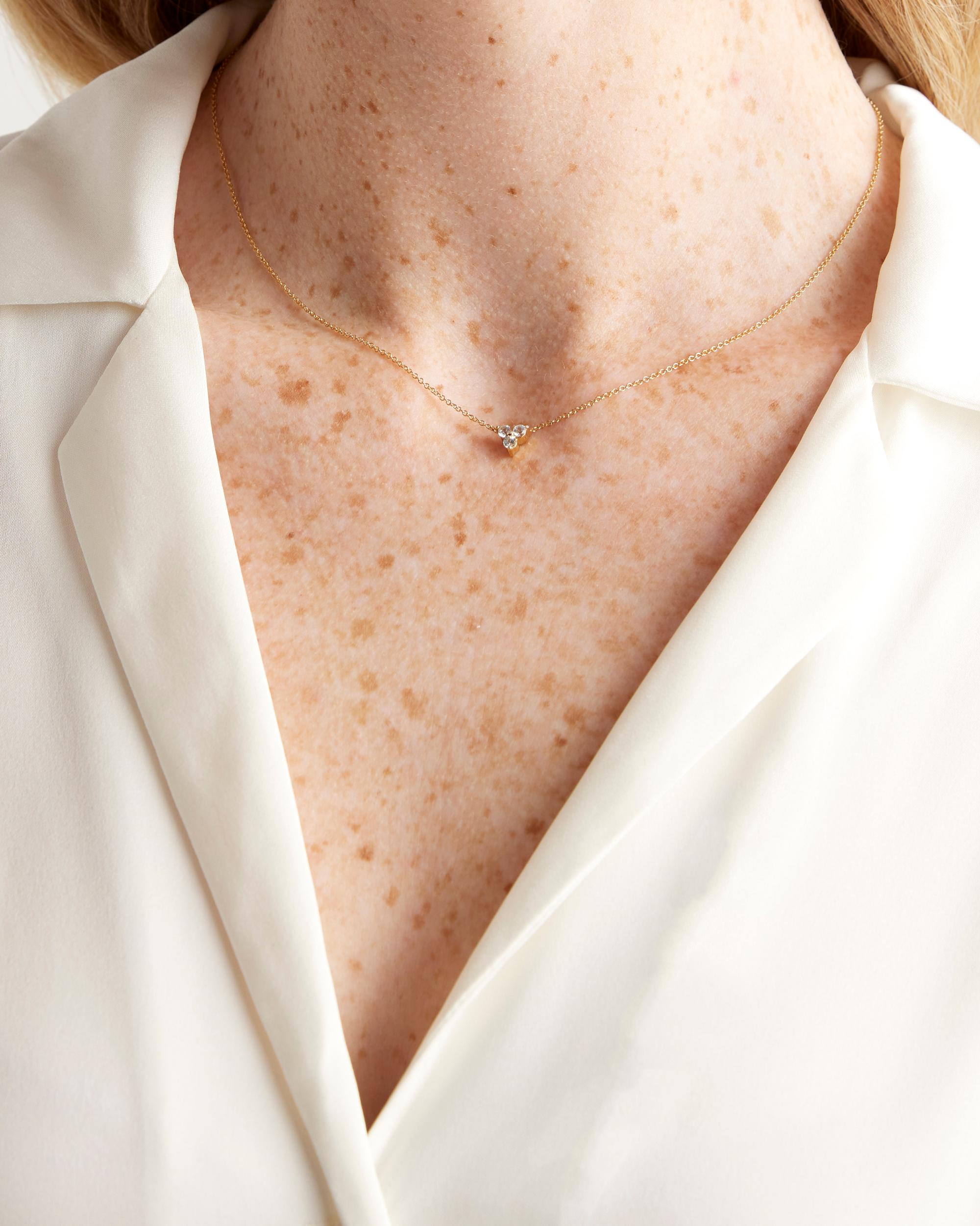 Quince | Women's White Sapphire Triad Necklace Product Image