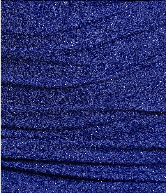 Honey and Rosie Adjustable Spaghetti Strap Cowl Neck Fitted Short Shirred Dress Product Image