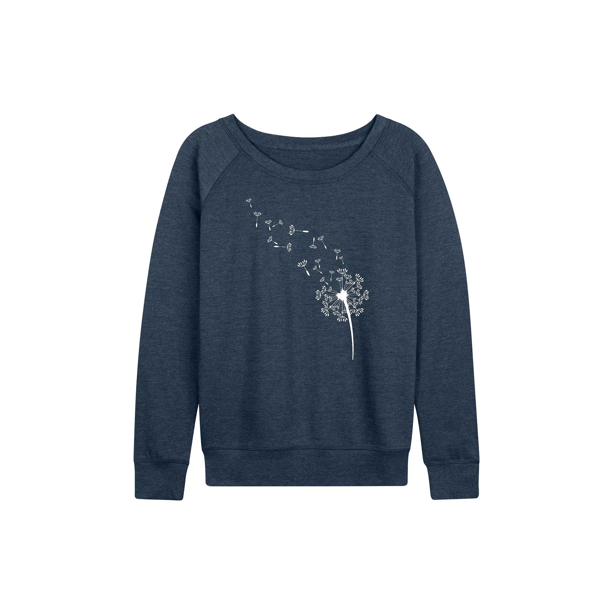 Women's Dandelion Seeds French Terry Long Sleeve Tee,  Product Image
