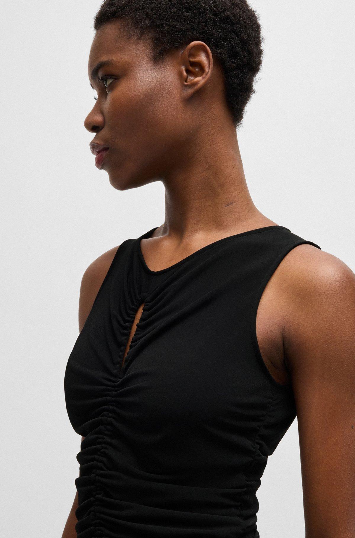Jersey dress with gathering and cut-out detail Product Image