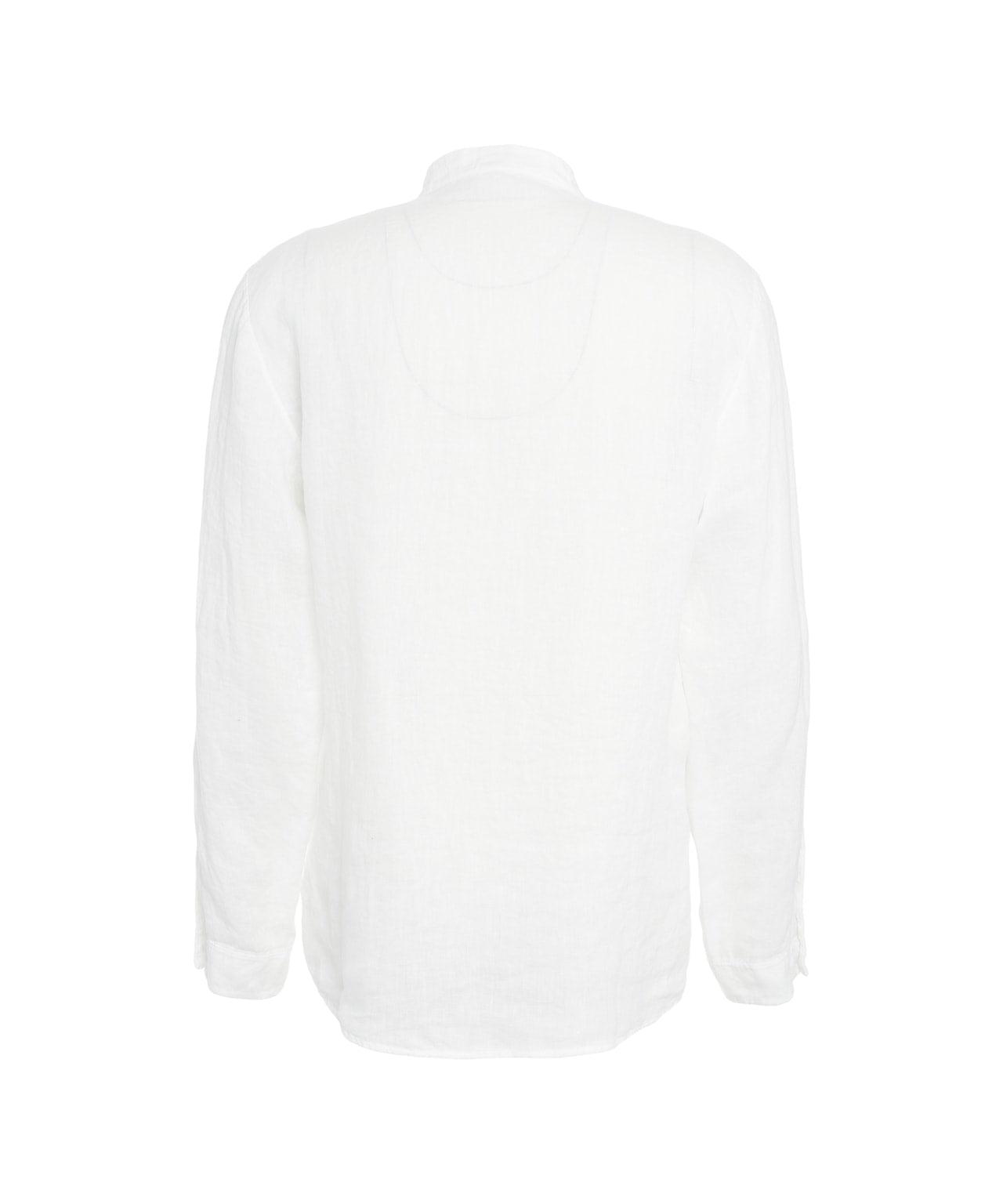 Linen shirt with mandarin collar Product Image
