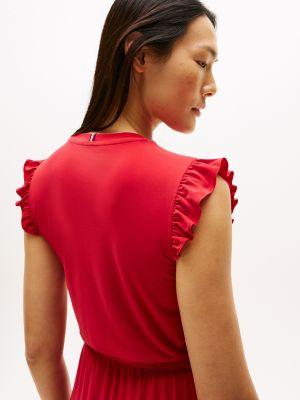 Flutter-Sleeve Jersey Midi Dress Product Image