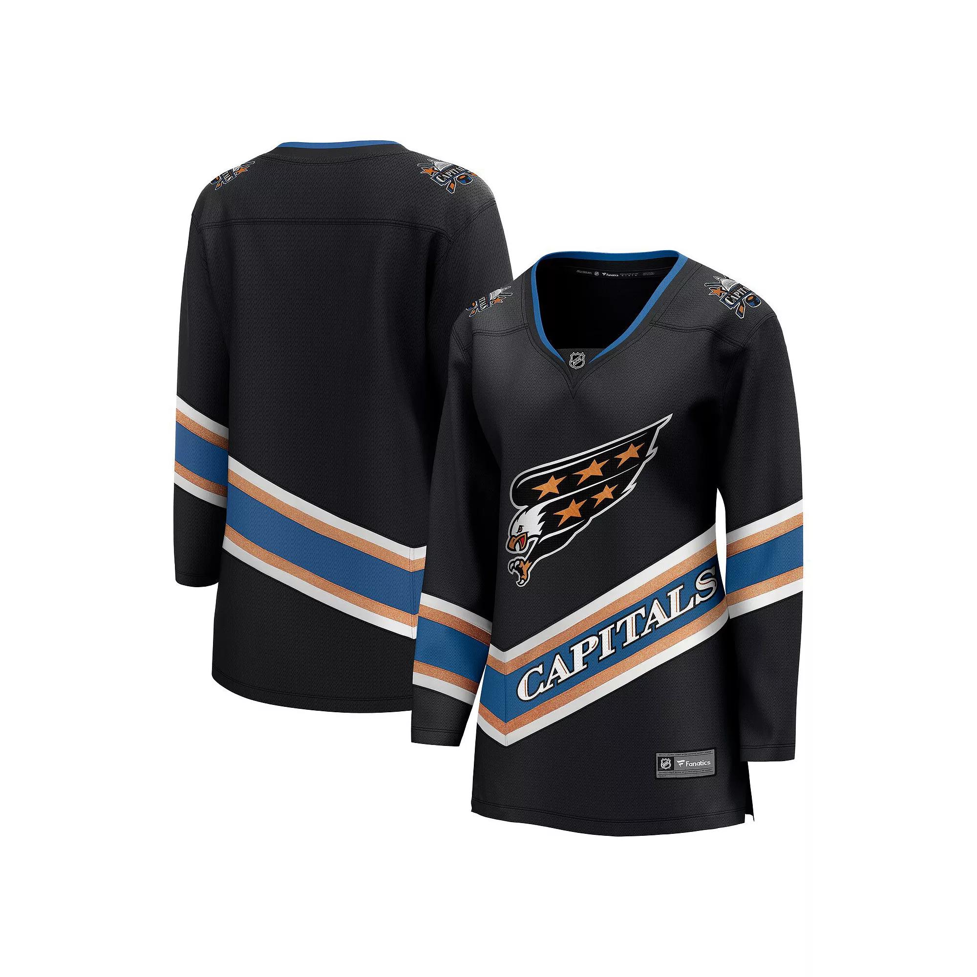 Women's Fanatics Black Washington Capitals Alternate 50th Anniversary Breakaway Jersey,  Product Image