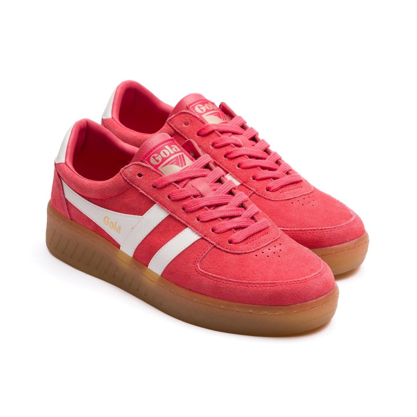 Gola Classics Women's Grandslam Suede Sneakers - Coral/Off White/Gum Product Image