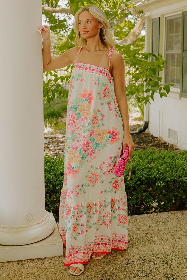 Capri Villa Floral Maxi Dress in Ivory Product Image