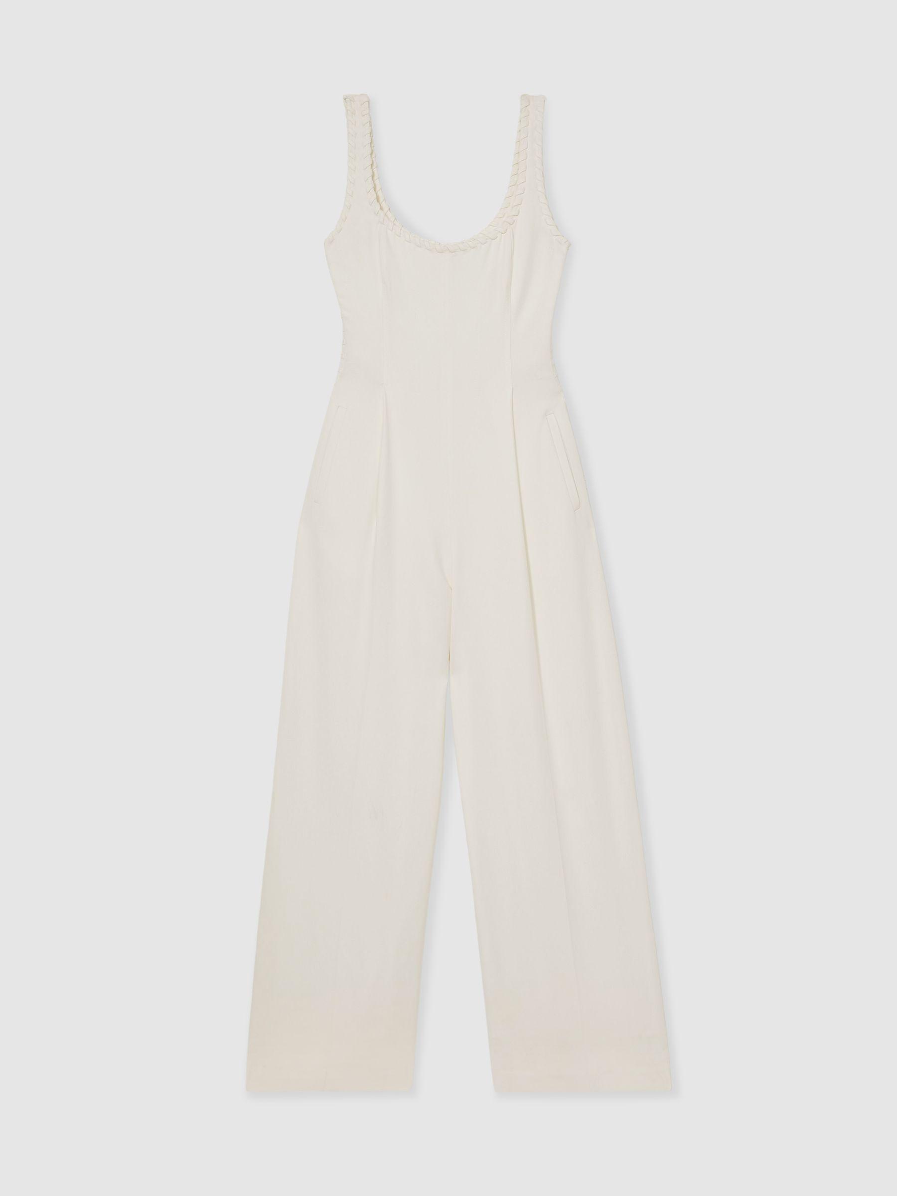 Atelier Whipstitch Wide-Leg Jumpsuit in White Product Image