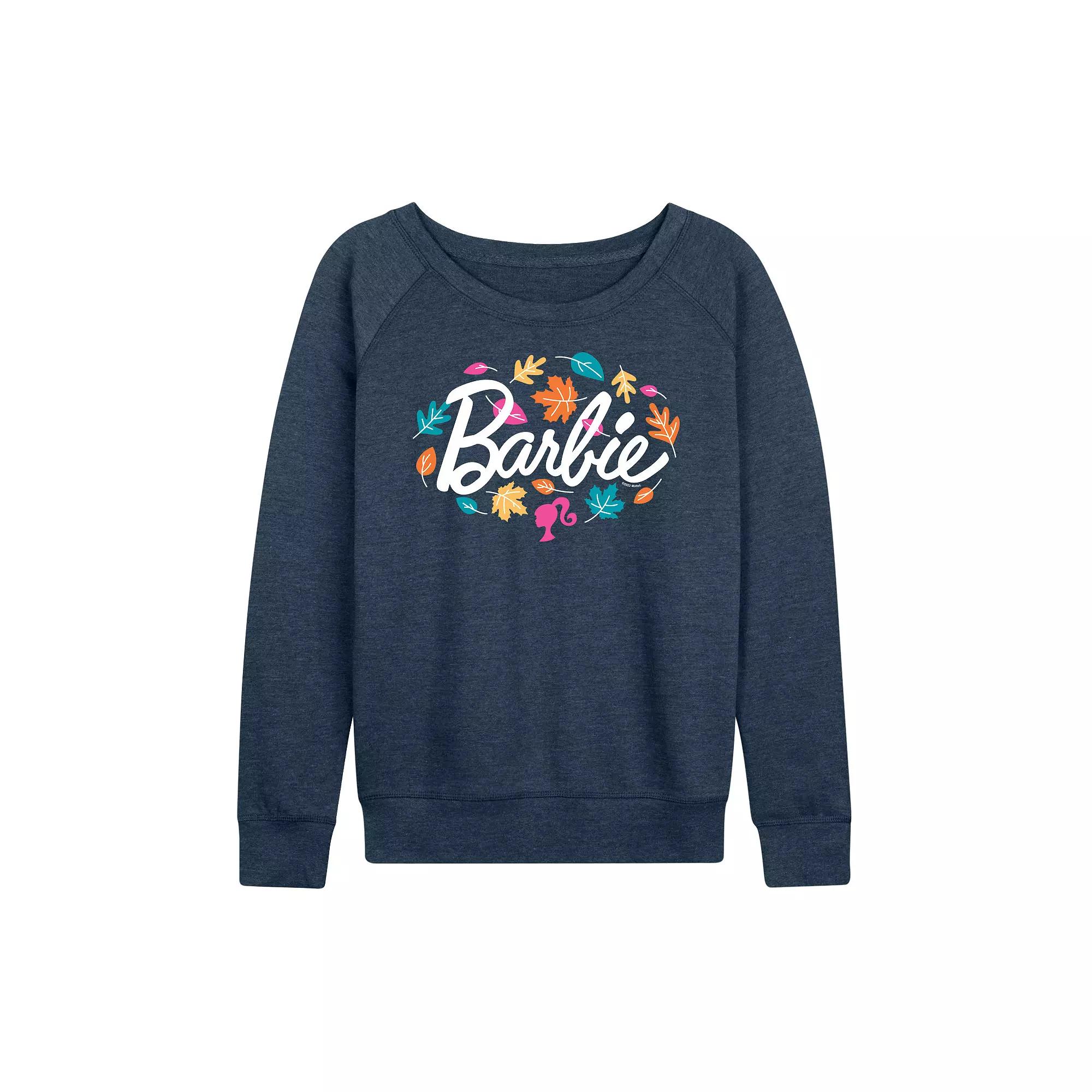 Women's Barbie® Leaf Logo French Terry Long Sleeve Tee, Girl's,  Product Image