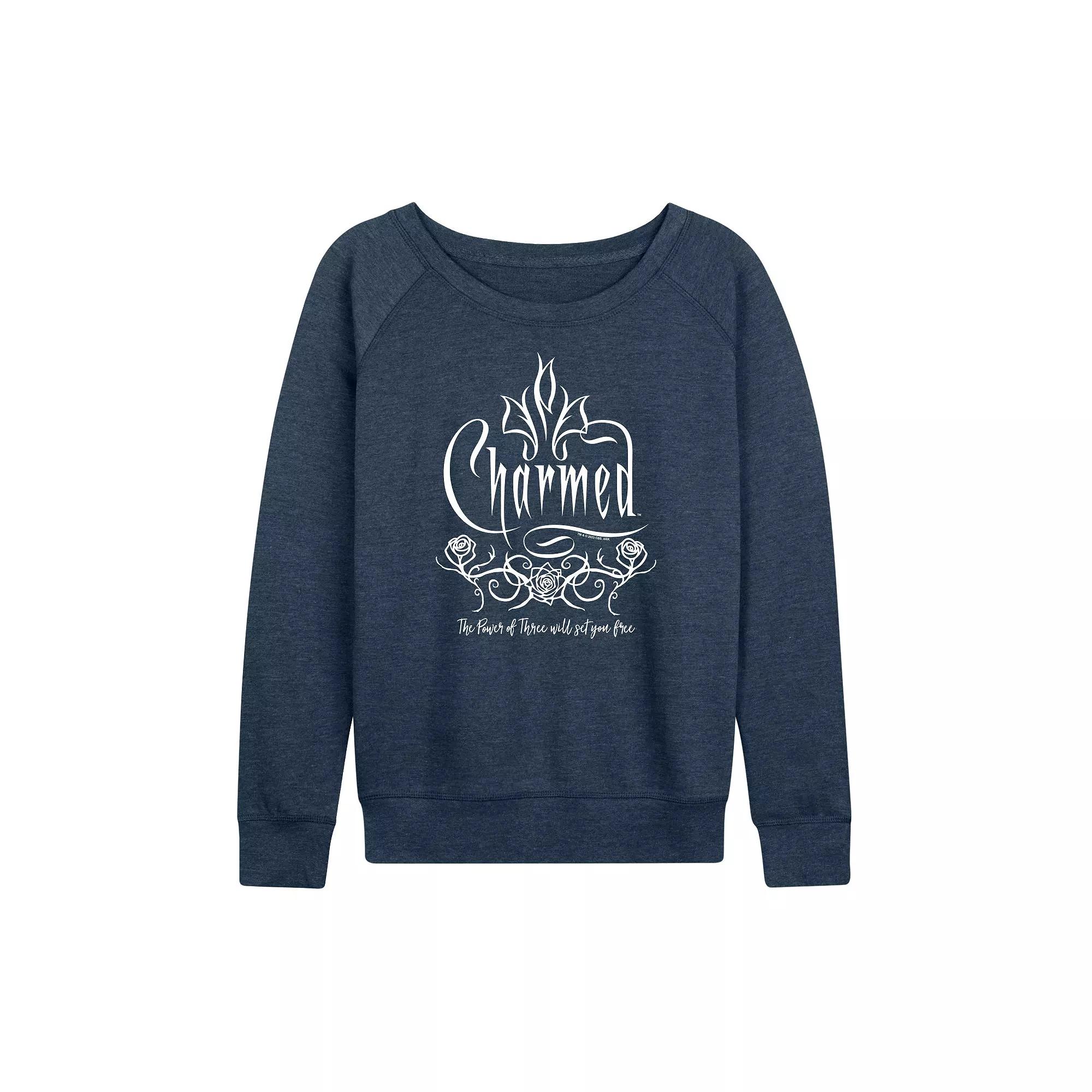 Women's Charmed Roses French Terry Long Sleeve Tee, Girl's,  Product Image