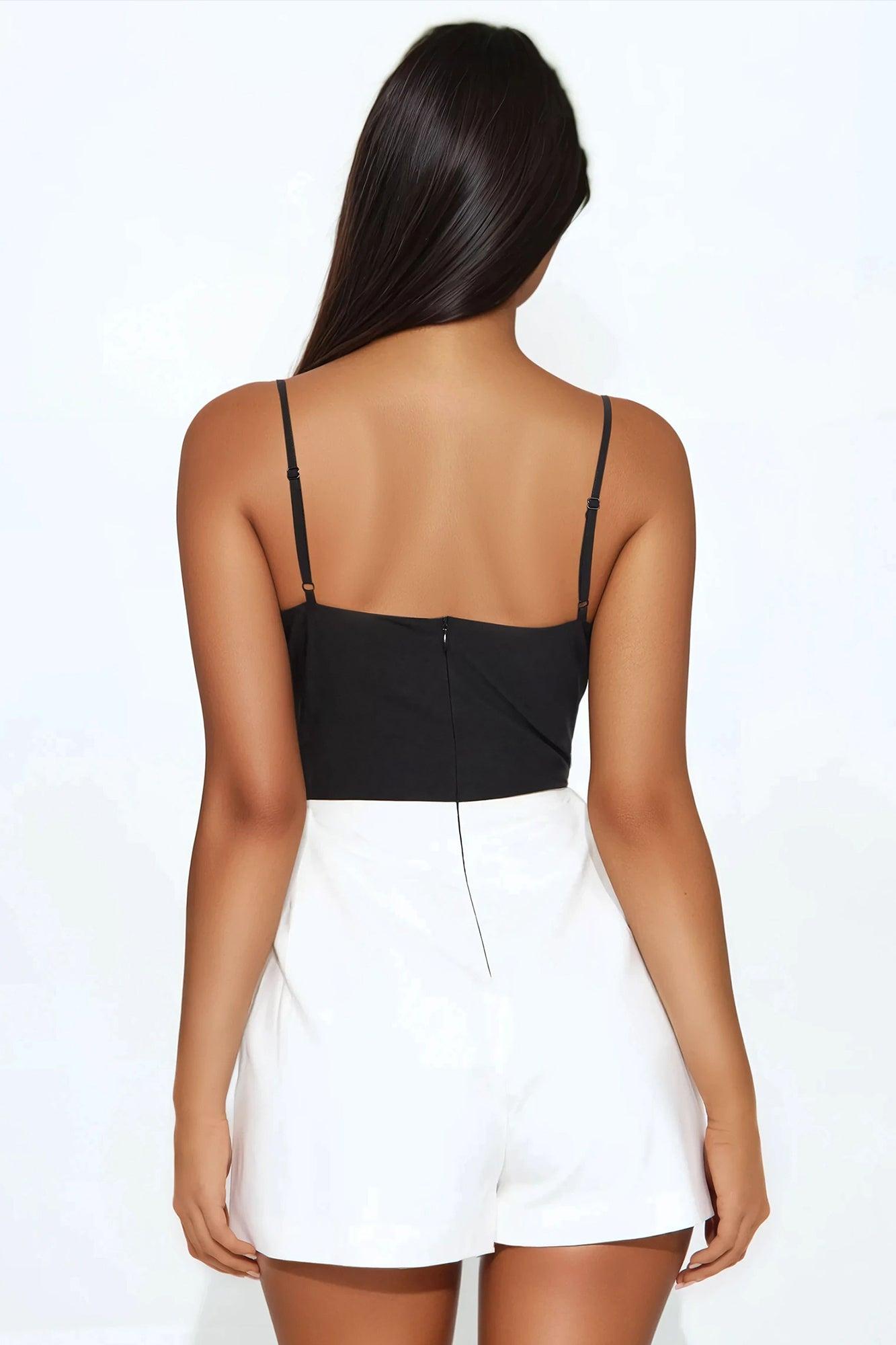 Cocktail Cutie Romper - Black/White Product Image