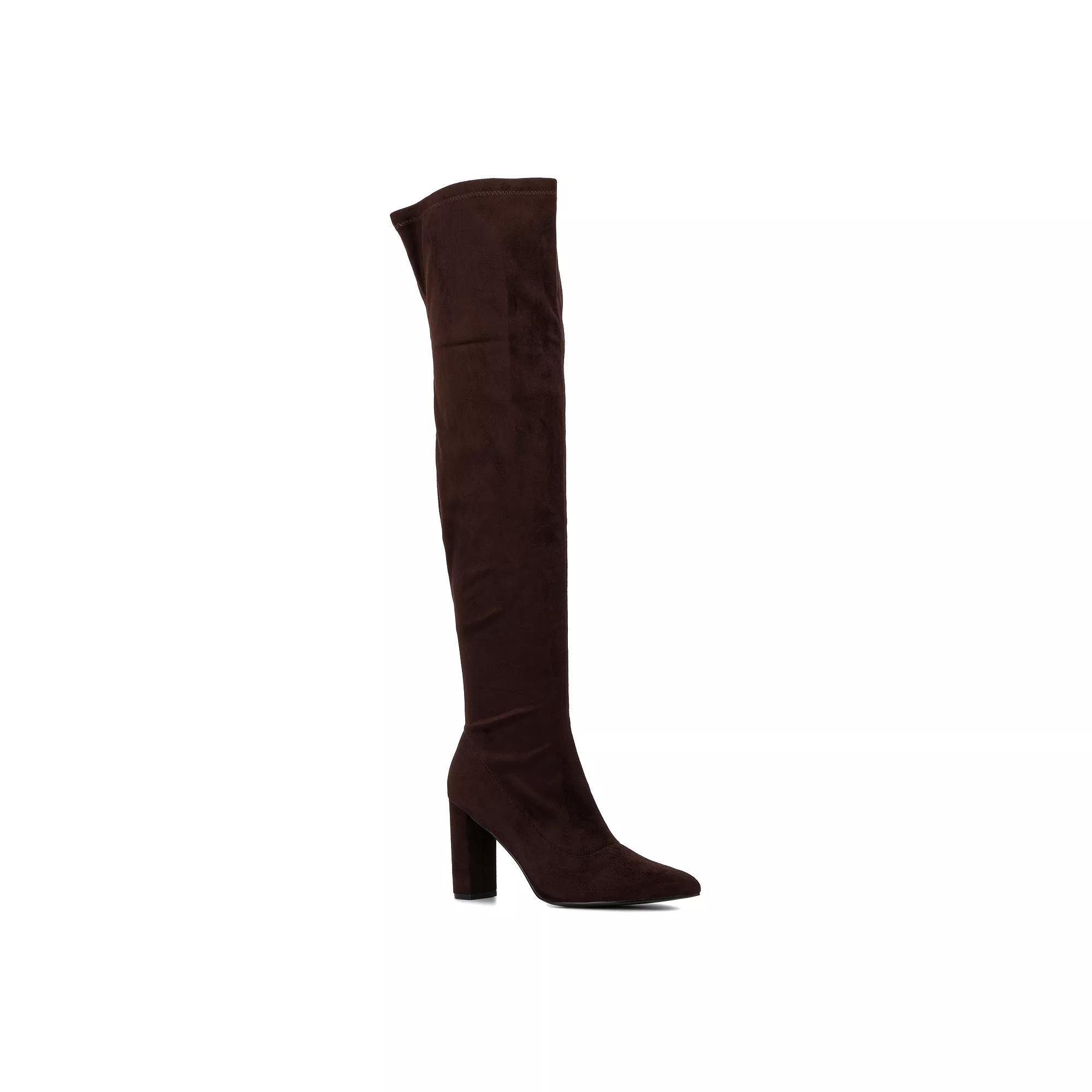 New York & Company Monia Womens Tall High-Heeled Boots Brown Product Image