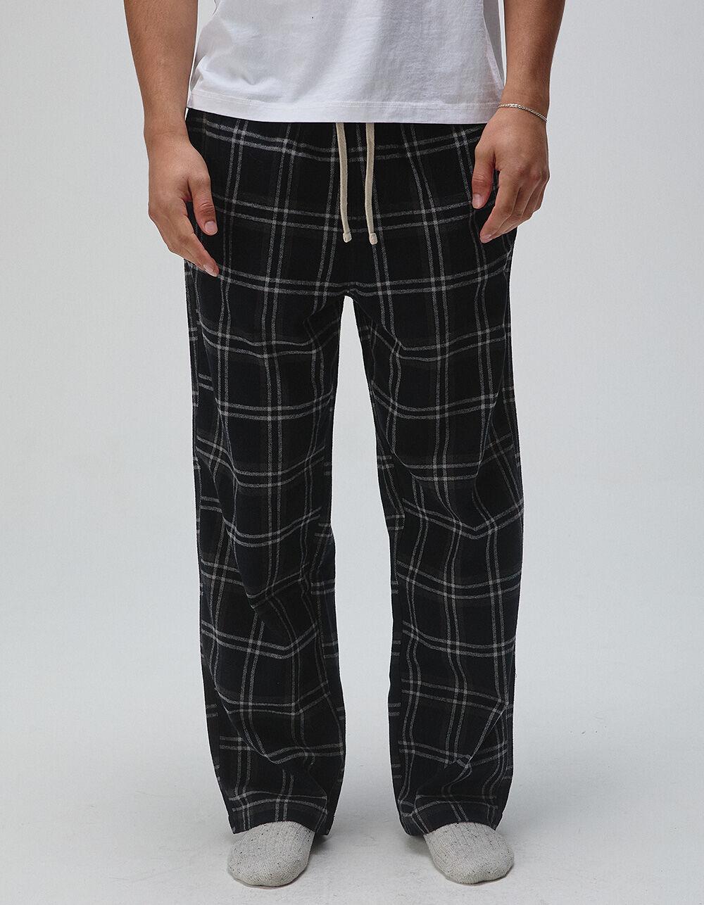 RSQ Mens Plaid Pajama Pants - WHT/GRAY Product Image