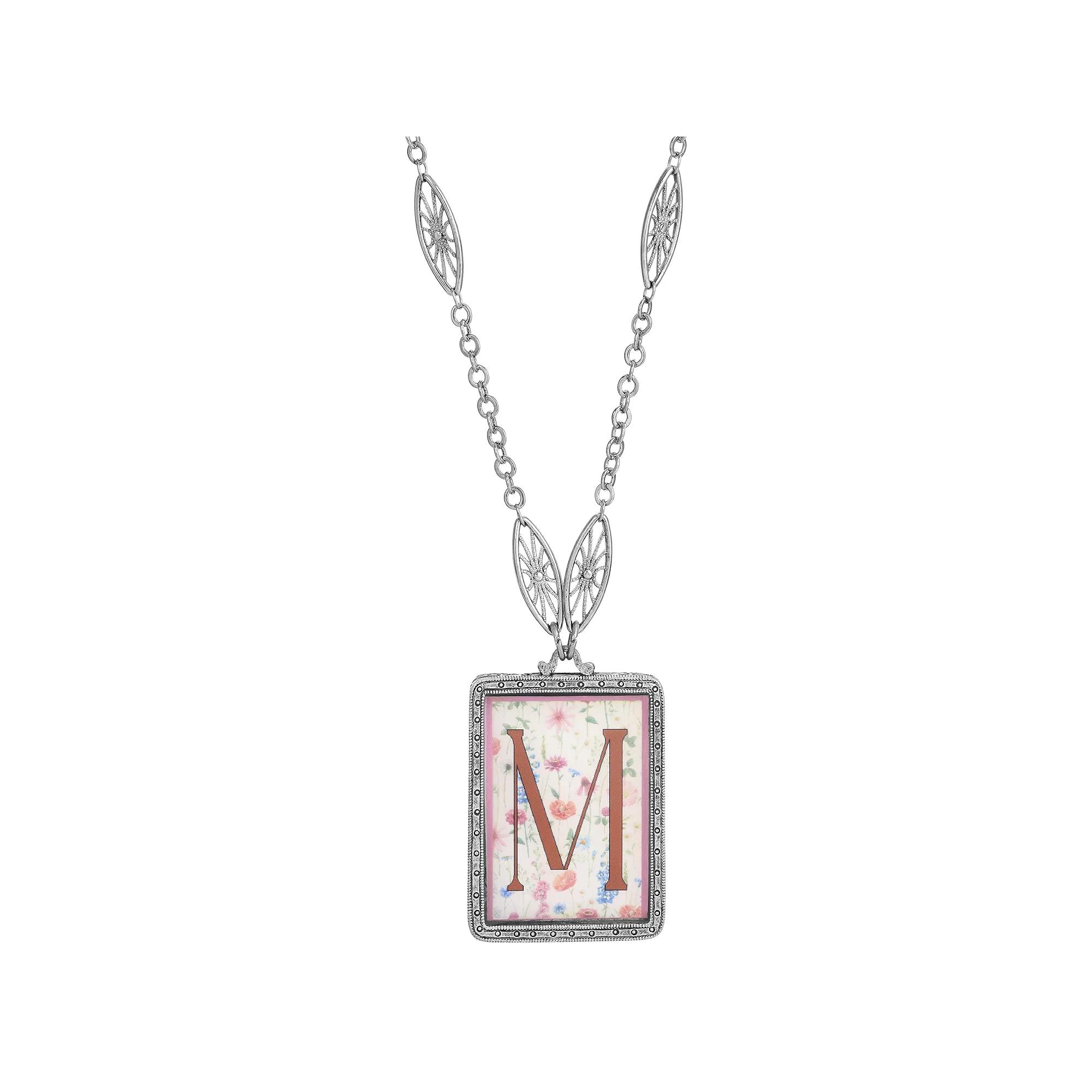 1928 Floral Motif Initial Pendant, Womens, G Product Image