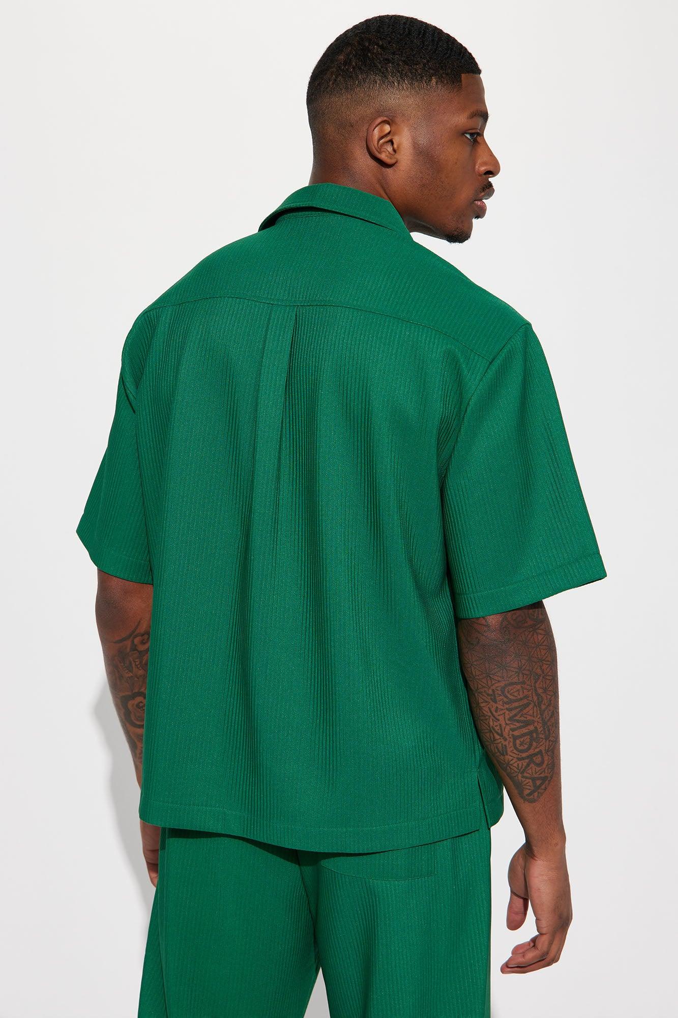 Show Up Short Sleeve Cuban Shirt - Green Product Image
