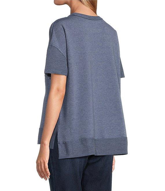 Westbound Petite Size Knit Short Sleeve Crew Neck Pocket Tee Product Image