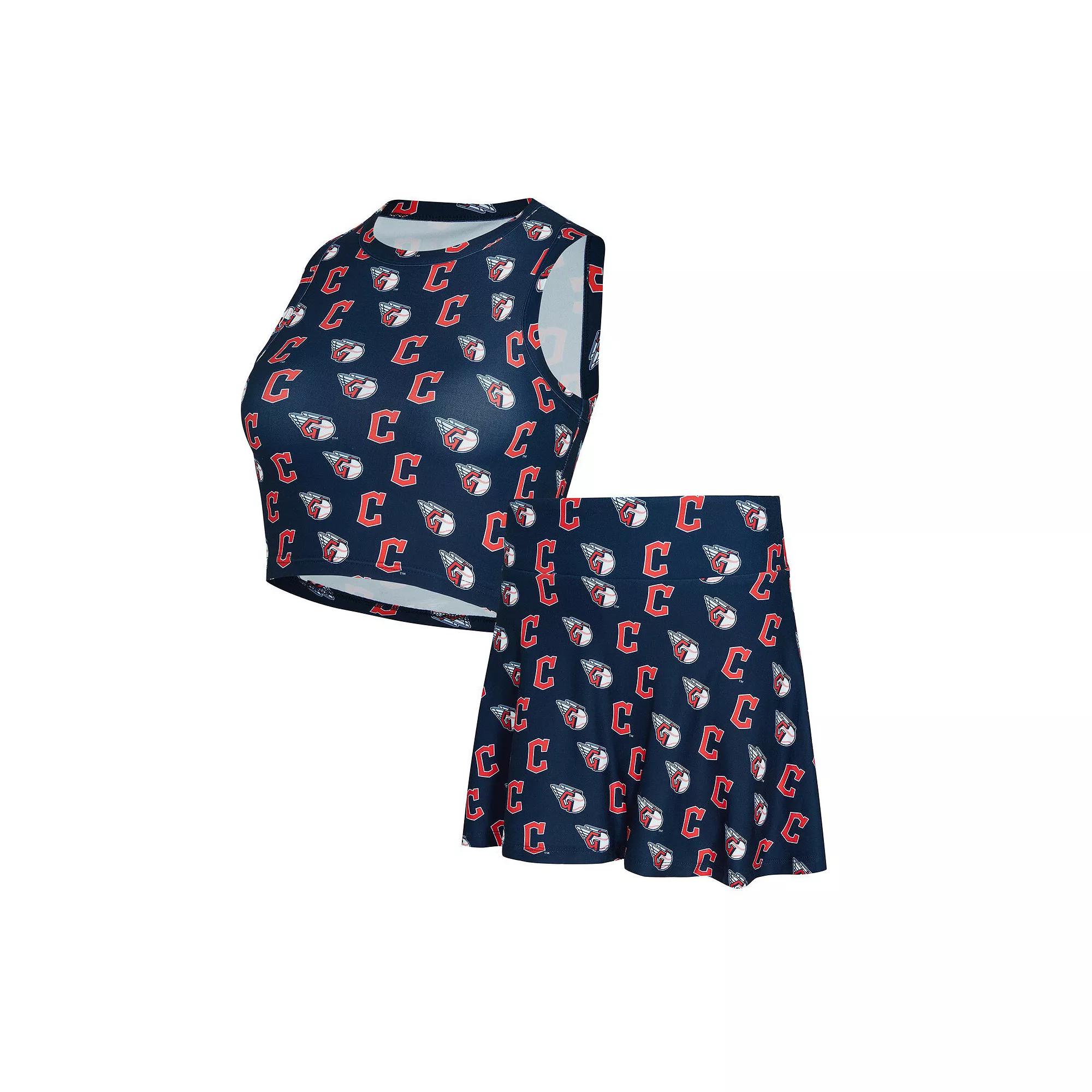 Women's Concepts Sport Navy Cleveland Guardians Knit Tank Top & Skort Set,  Product Image