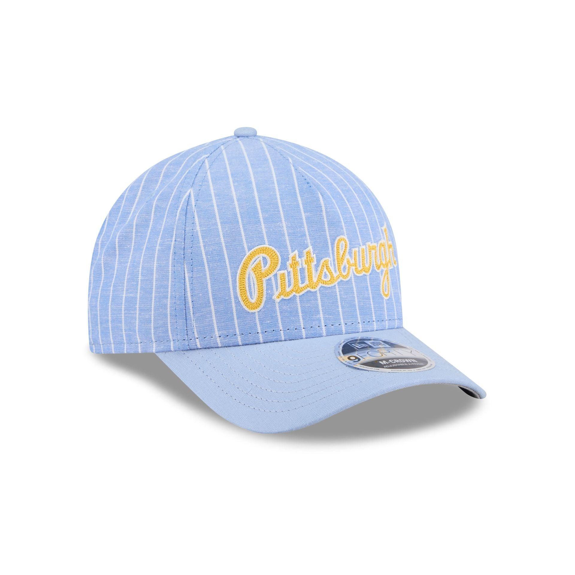 Pittsburgh Pirates Pinstripe Linen 9FORTY M-Crown A-Frame Snapback Hat Male Product Image