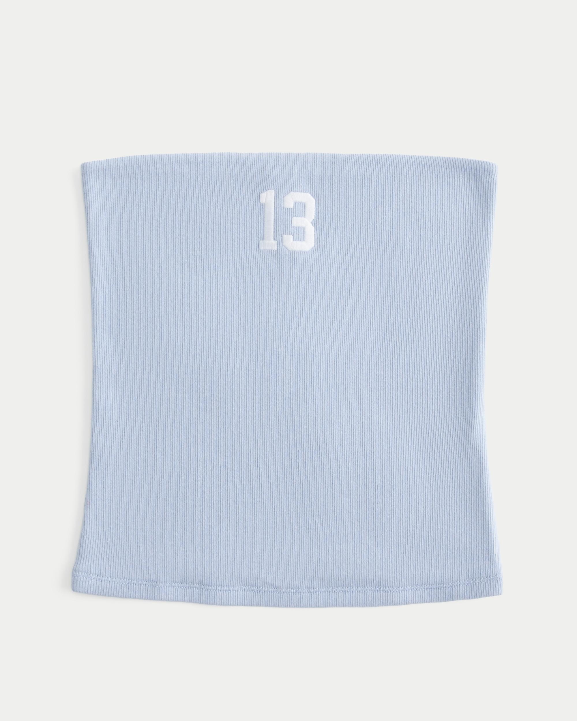 Ribbed Strapless Graphic Tube Top Product Image