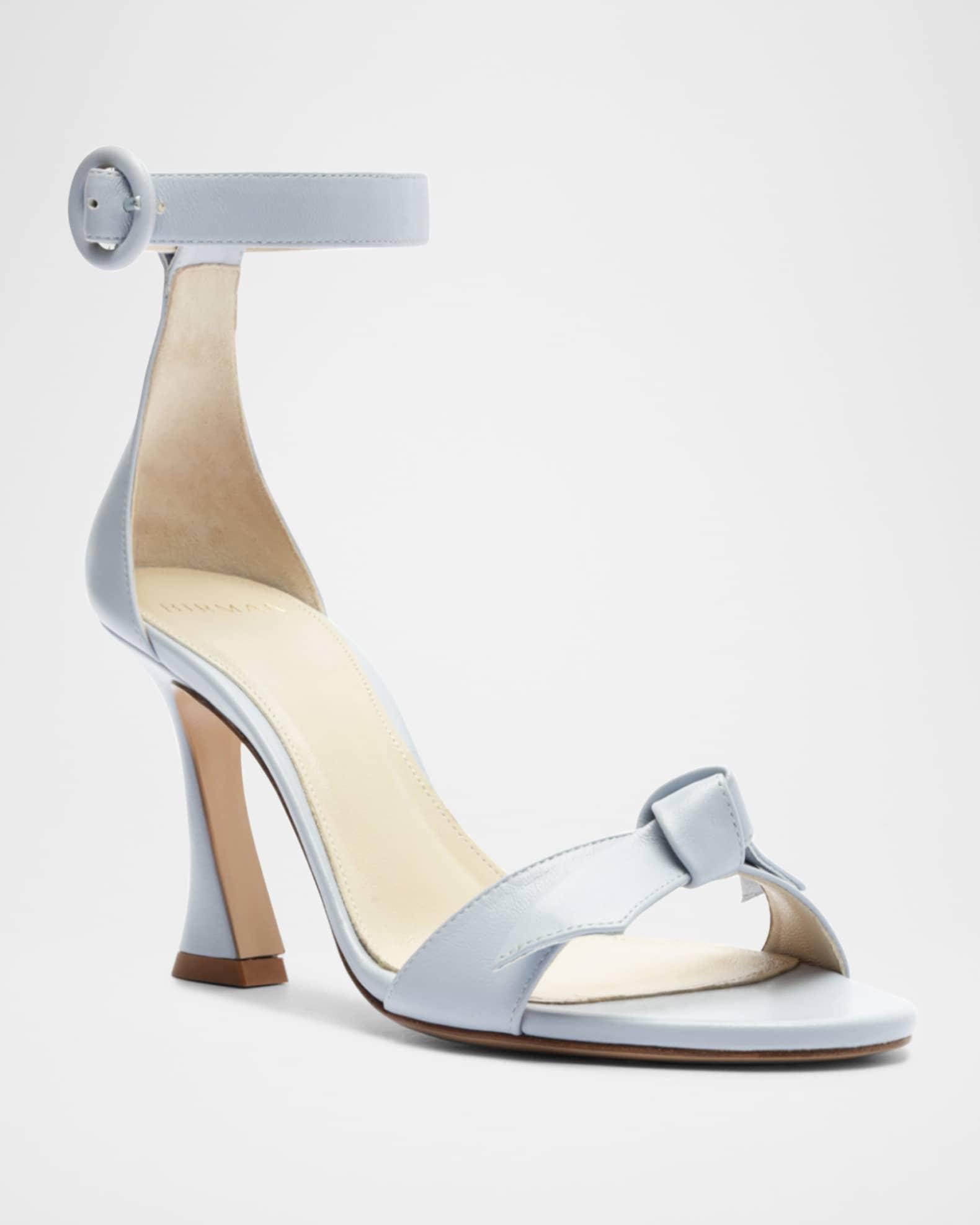 Clarita Knot Ankle-Strap Leather Sandals  Product Image
