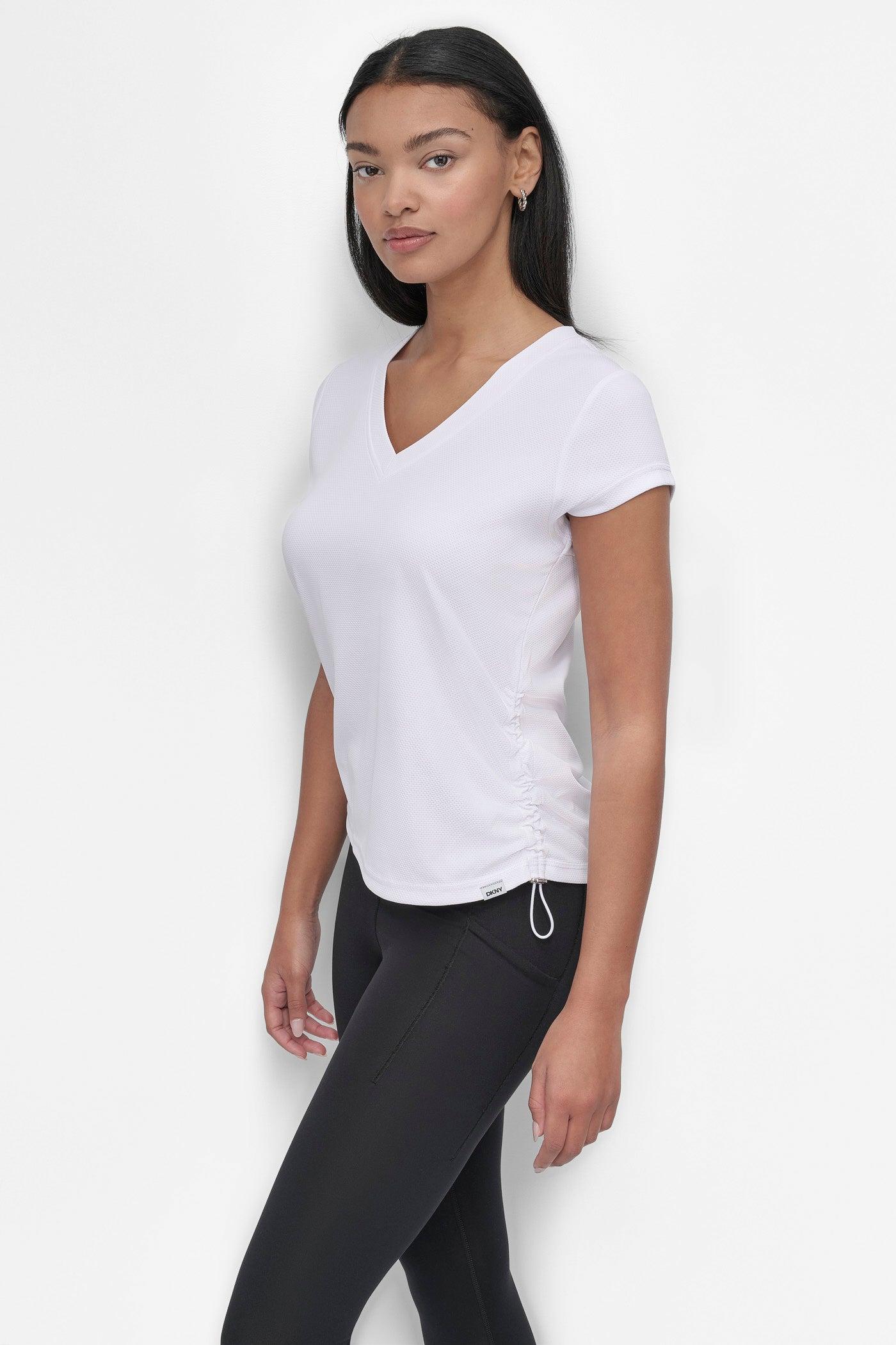 RUCHED TECH-MESH PERFORMANCE TEE Product Image