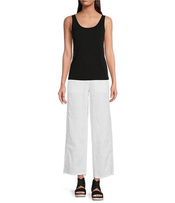Eileen Fisher Knit Silk Jersey Scoop Neck Sleeveless Tank Product Image