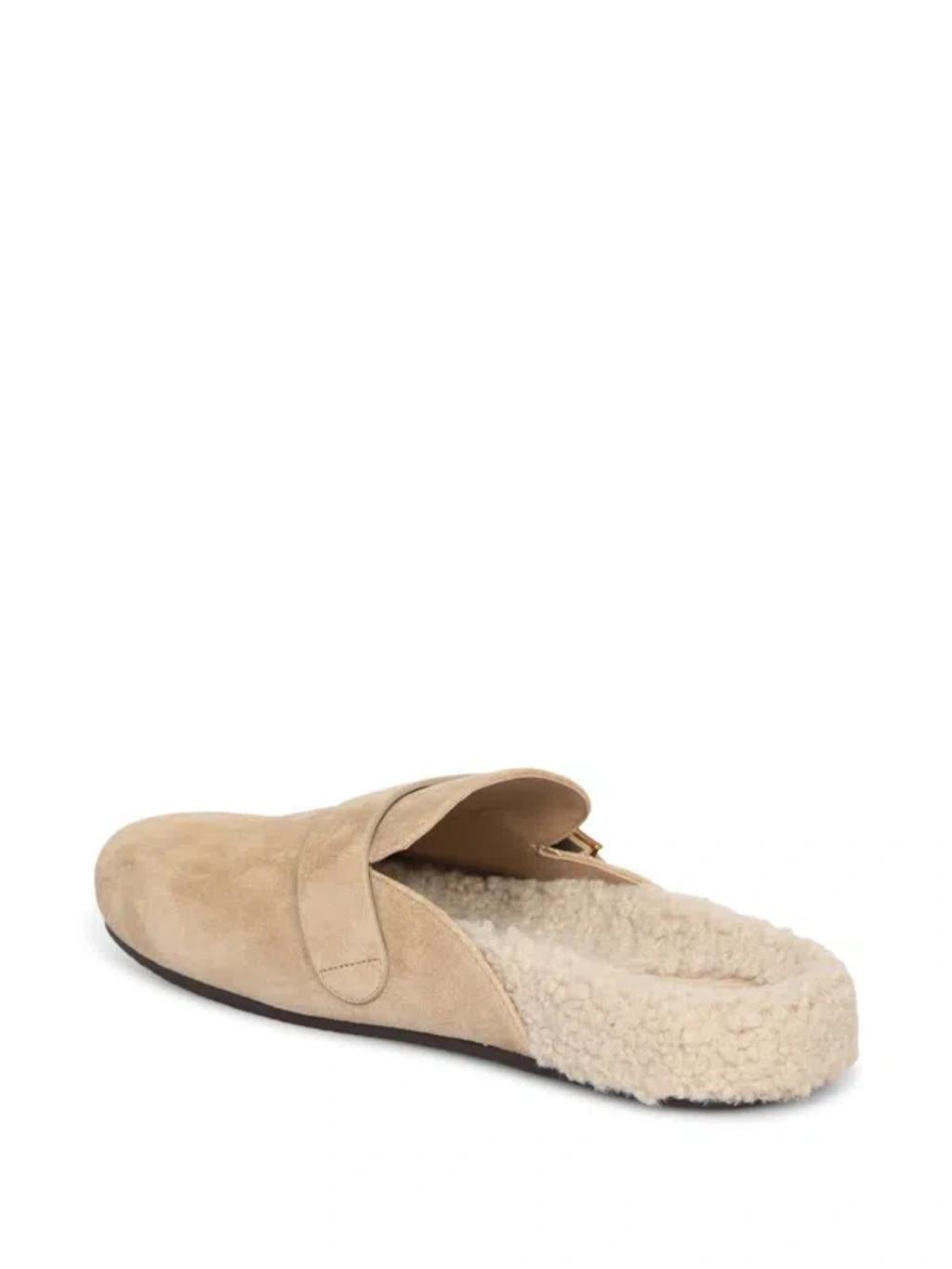 TORY BURCH Mules Mellow In Shearling Color Taupe In Brown Product Image