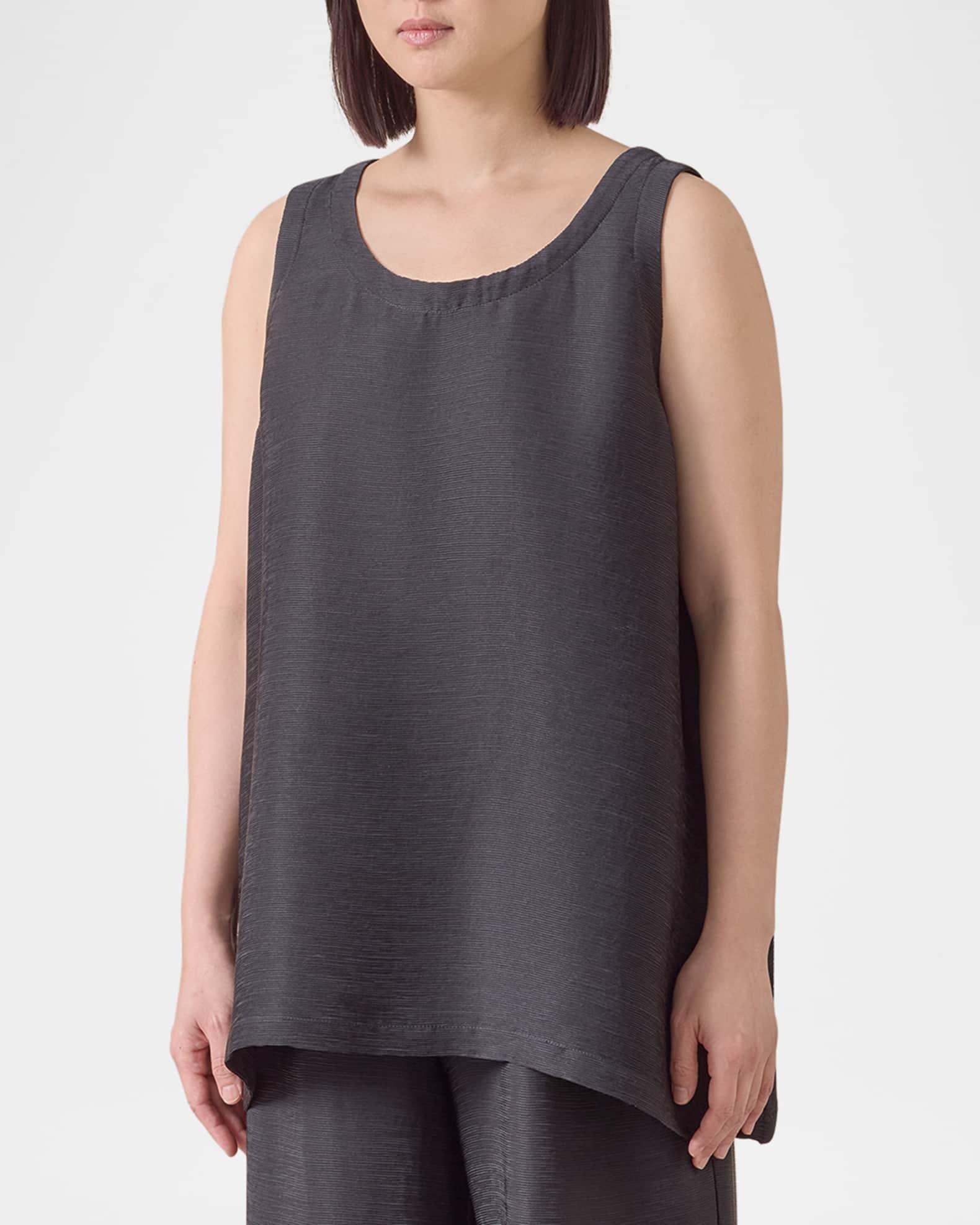 Silk Plisse A-Line Sleeveless Top (Mid Plus Length) Product Image