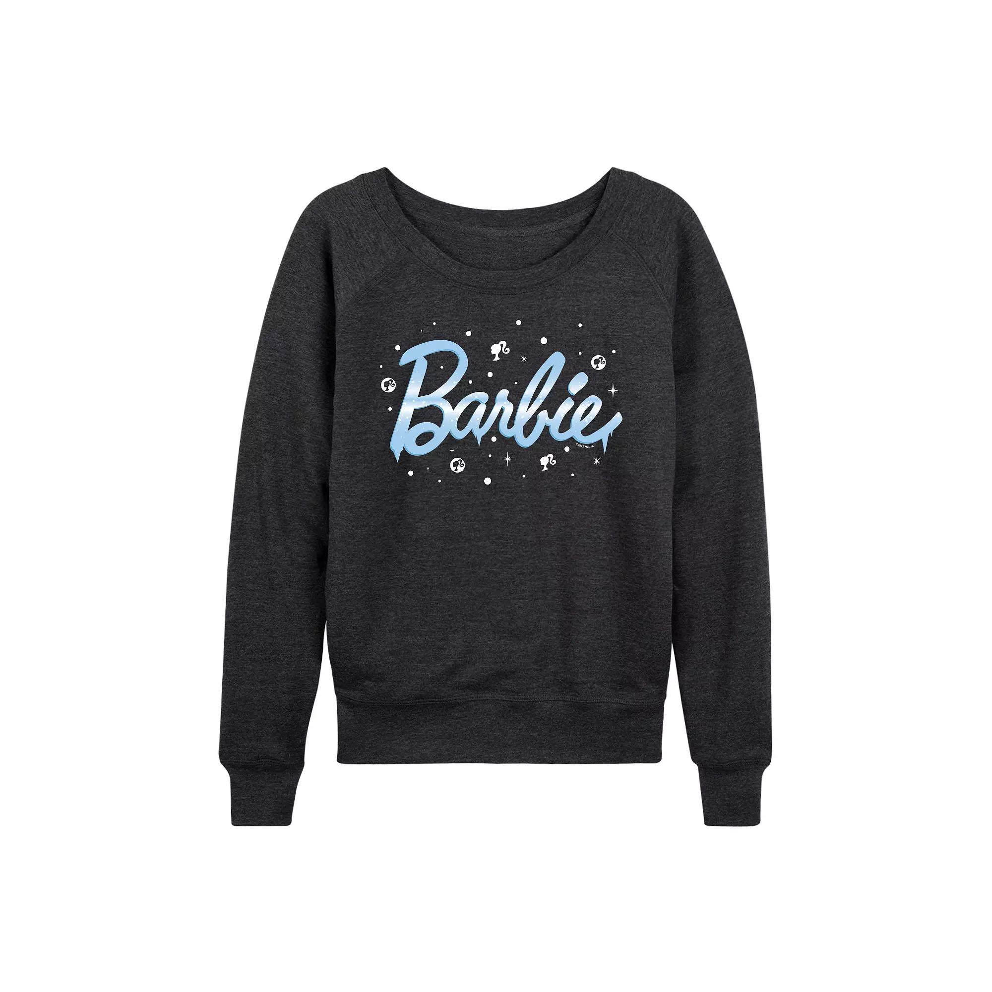 Women's Barbie® Icy Logo French Terry Long Sleeve Tee, Girl's,  Product Image