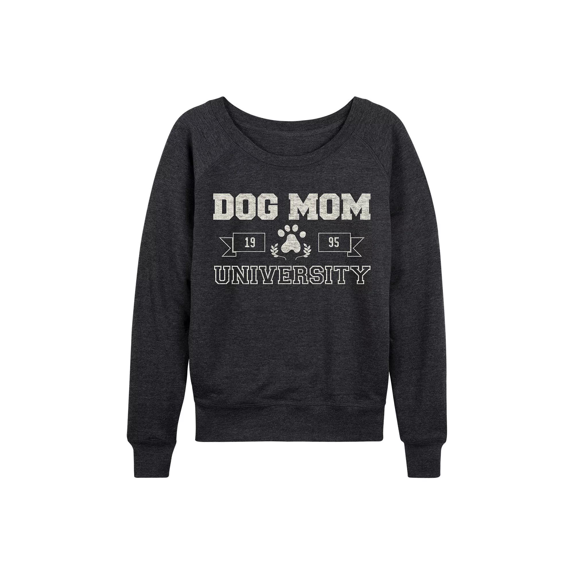 Women's Dog Mom University French Terry Long Sleeve Tee, Girl's,  Product Image