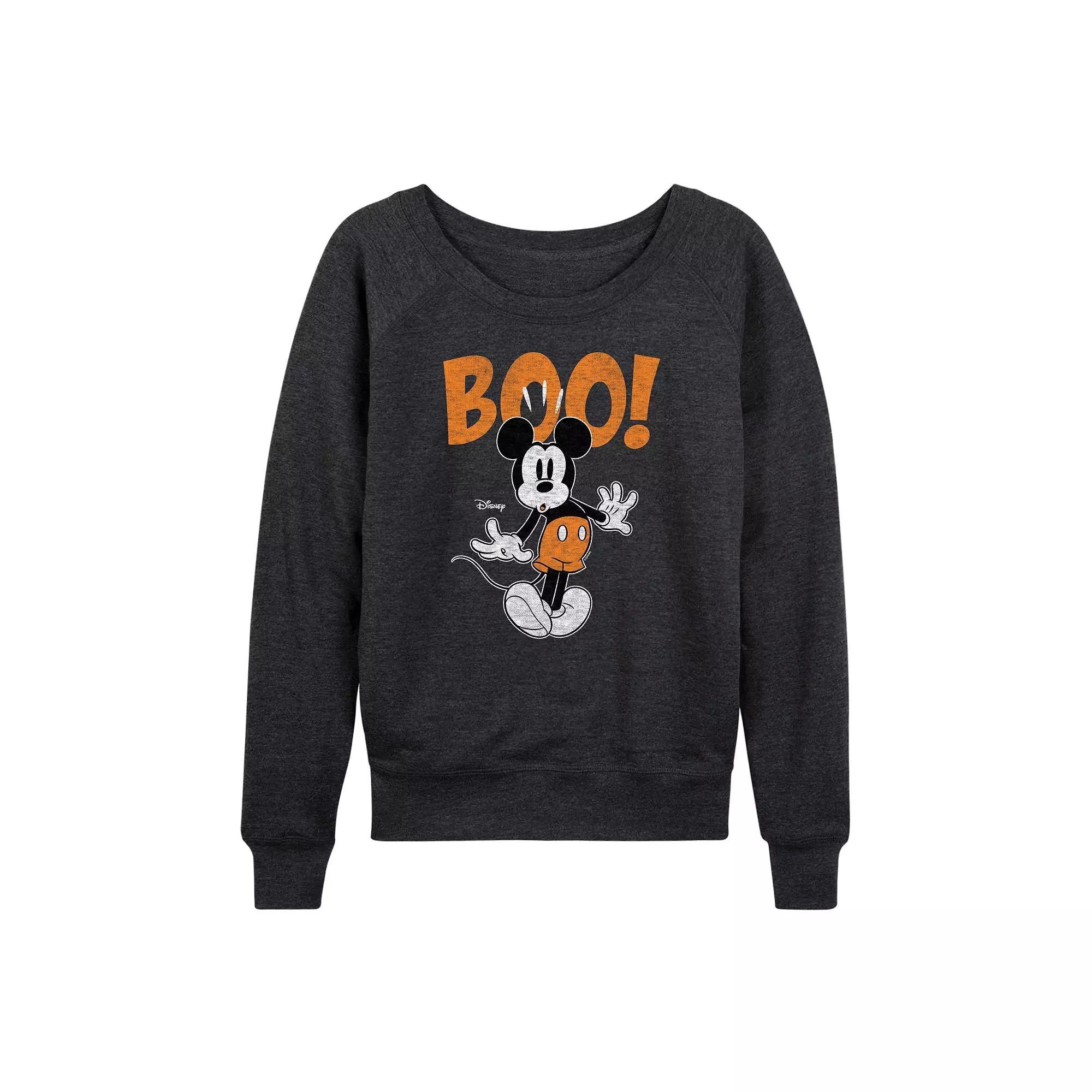 Disney's Mickey Mouse Women's Boo French Terry Long Sleeve Tee,  Product Image