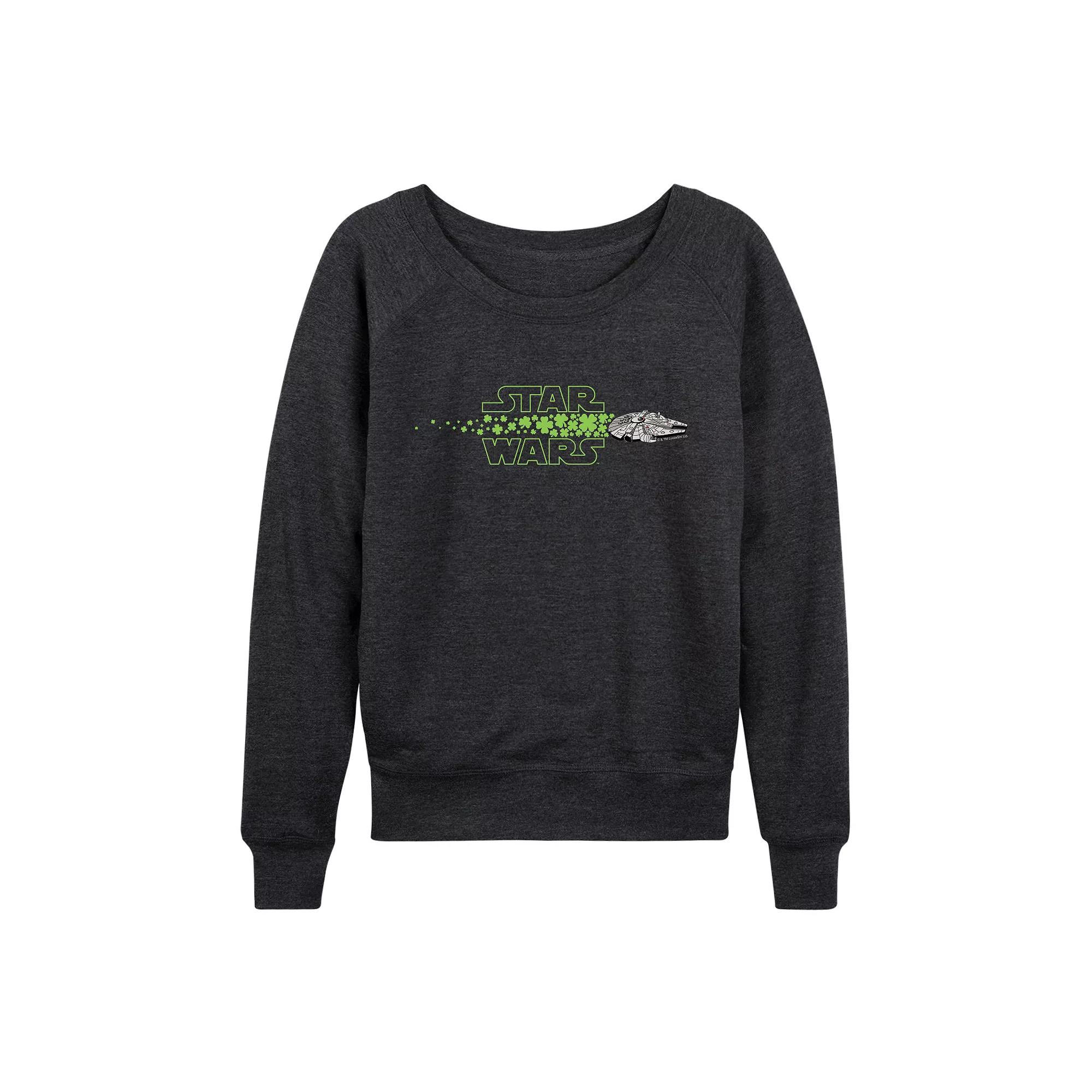 Women's Star Wars Millennium Falcon St. Patrick's Day Logo French Terry Long Sleeve Tee,  Product Image