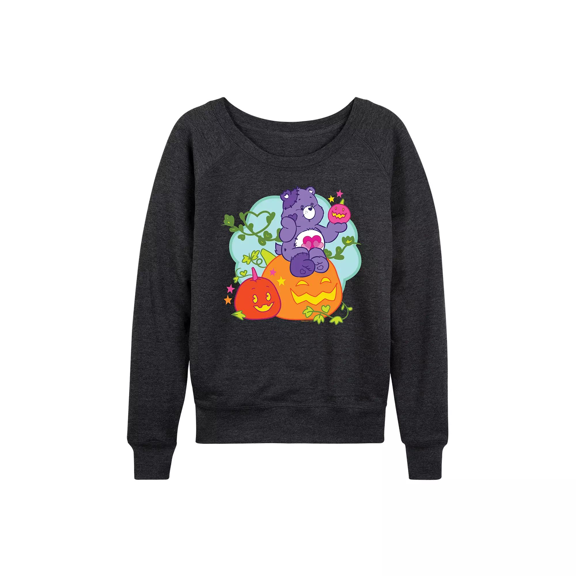 Women's Care Bears Halloween Pumpkin French Terry Long Sleeve Tee,  Product Image
