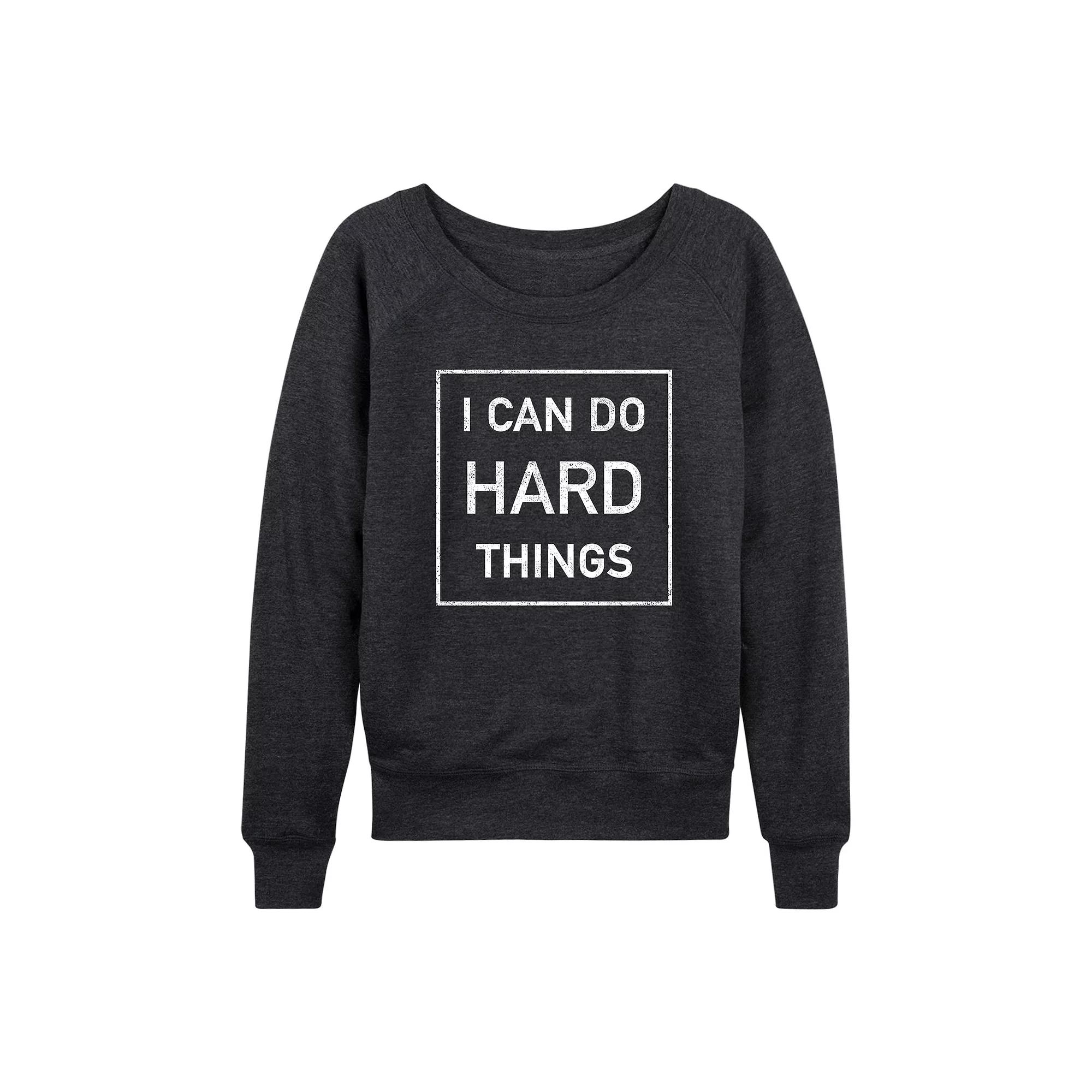 Women's Scandinavian Owl Floral Heart French Terry Long Sleeve Tee, Girl's,  Product Image