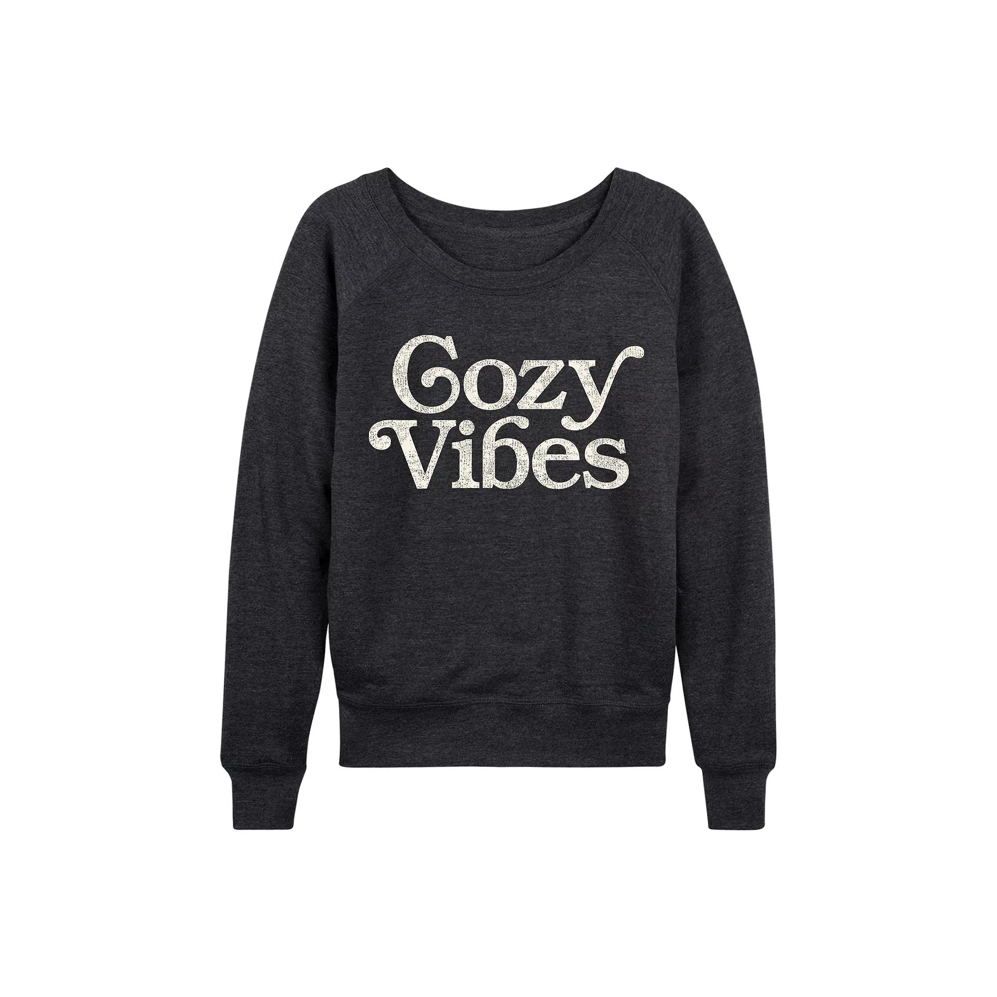 Women's Cozy Vibes French Terry Long Sleeve Tee, Girl's,  Product Image
