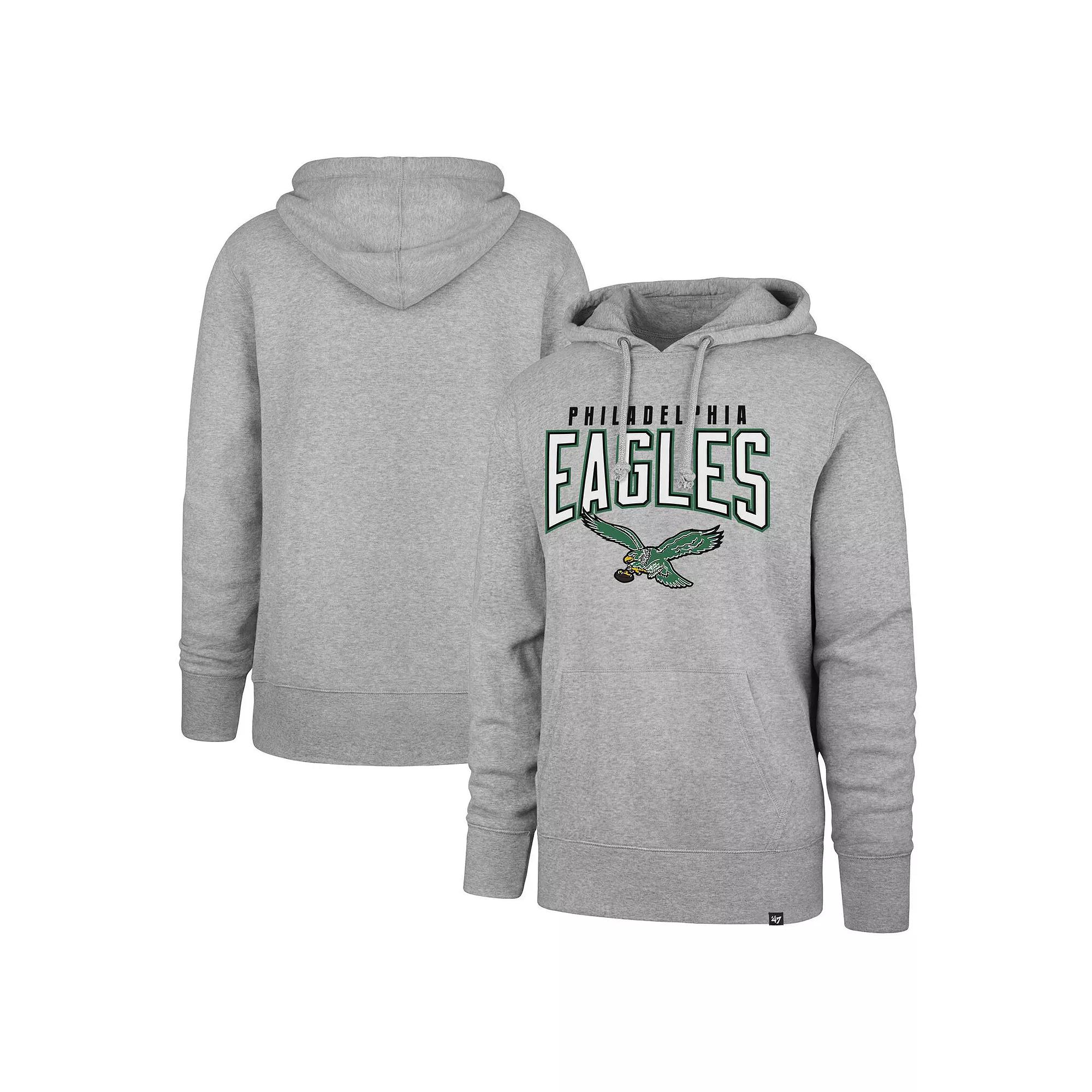 Men's '47 Gray Philadelphia Eagles Headline Pullover Hoodie, Size: Medium, Grey Product Image