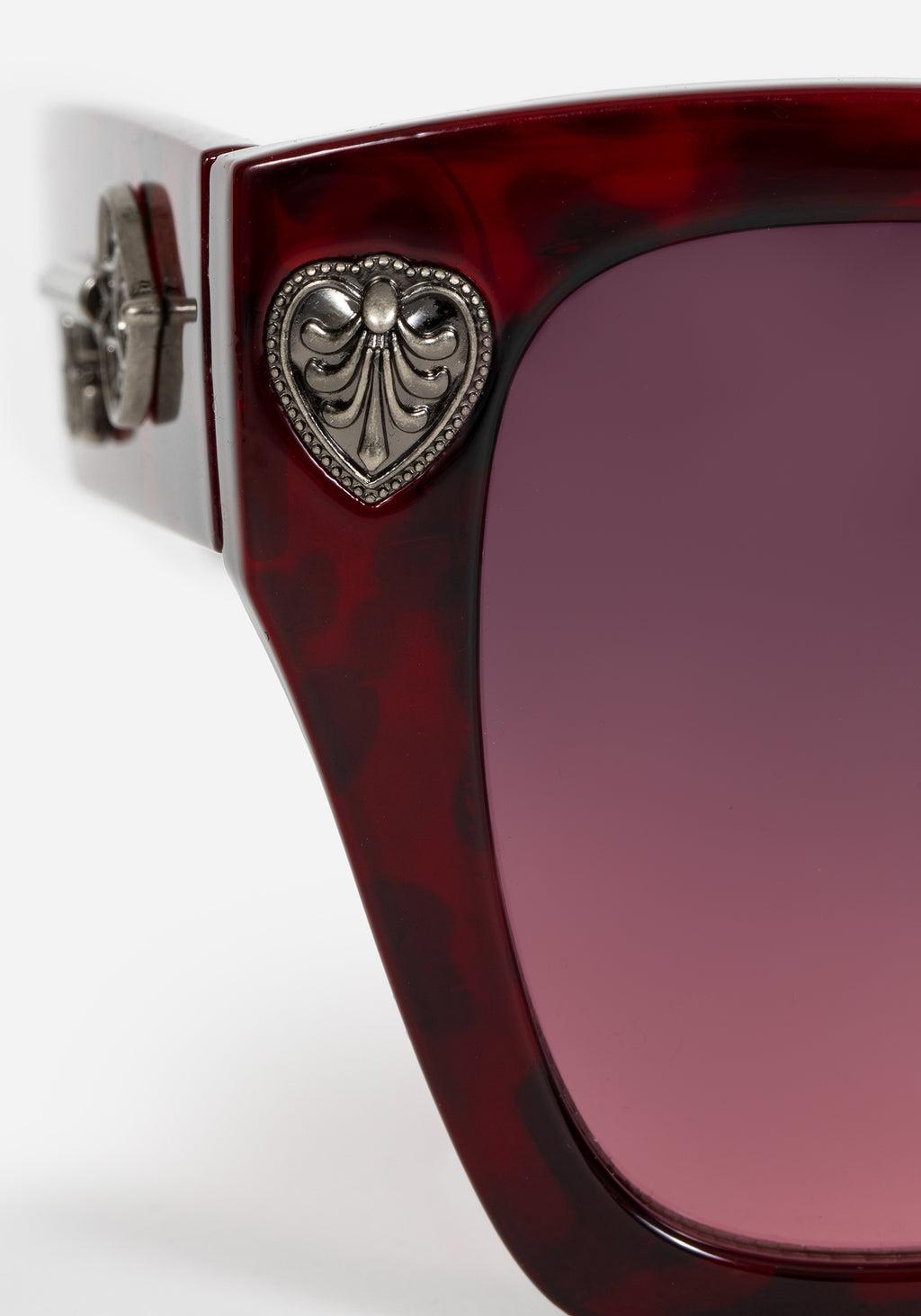 Claustrum Gothic Key Tortoiseshell Sunglasses - Red Product Image
