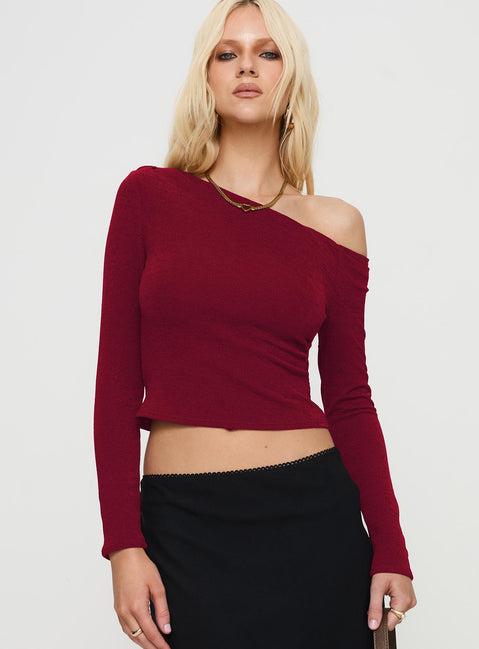 Malian Long Sleeve Top Burgundy Product Image