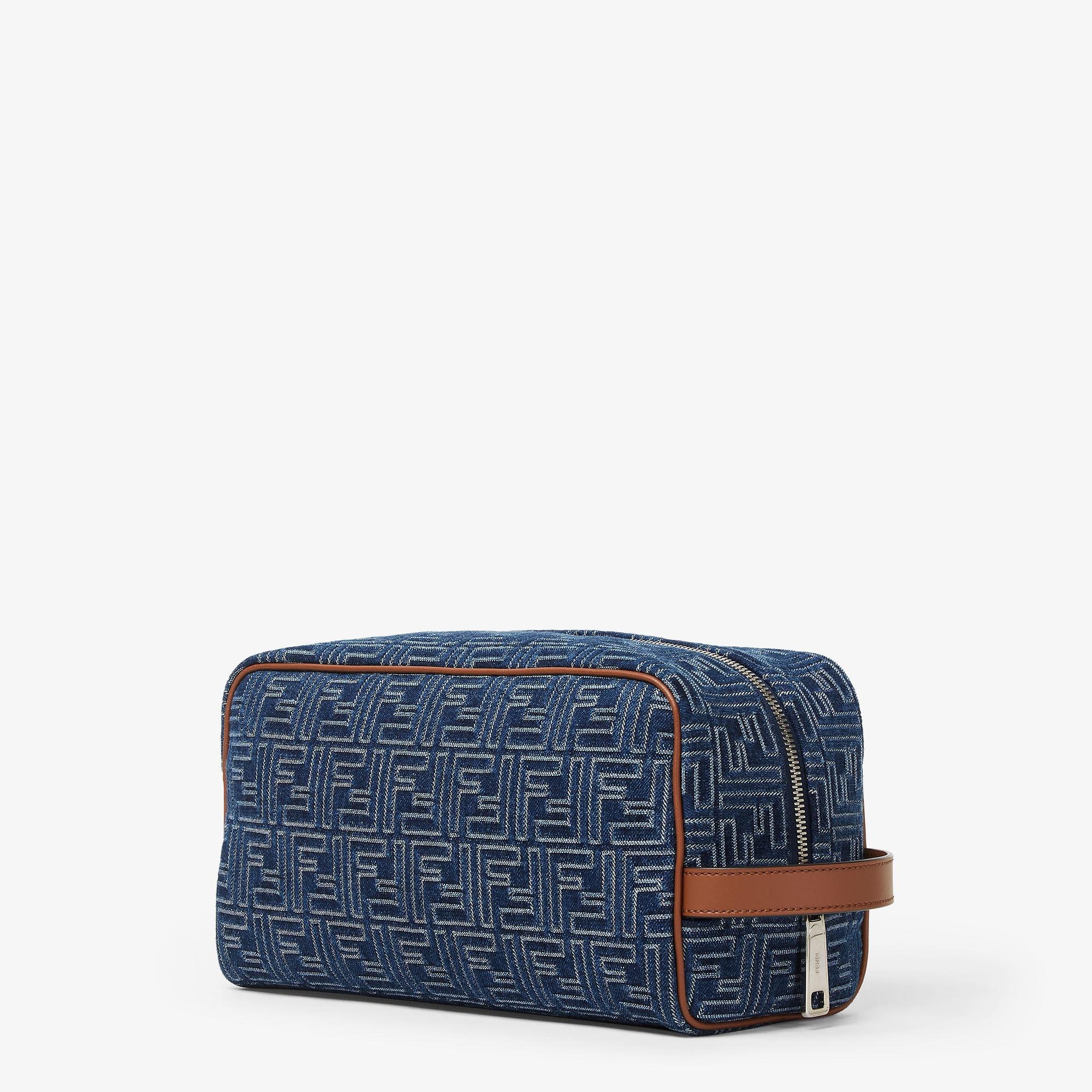 FF Toiletry Case MediumBlue denim-effect FF Jacquard toiletry case Product Image