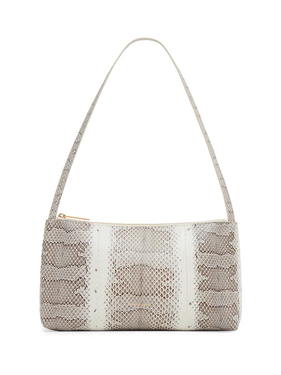 Womens Gaia Snake-Embossed Leather Shoulder Bag Product Image
