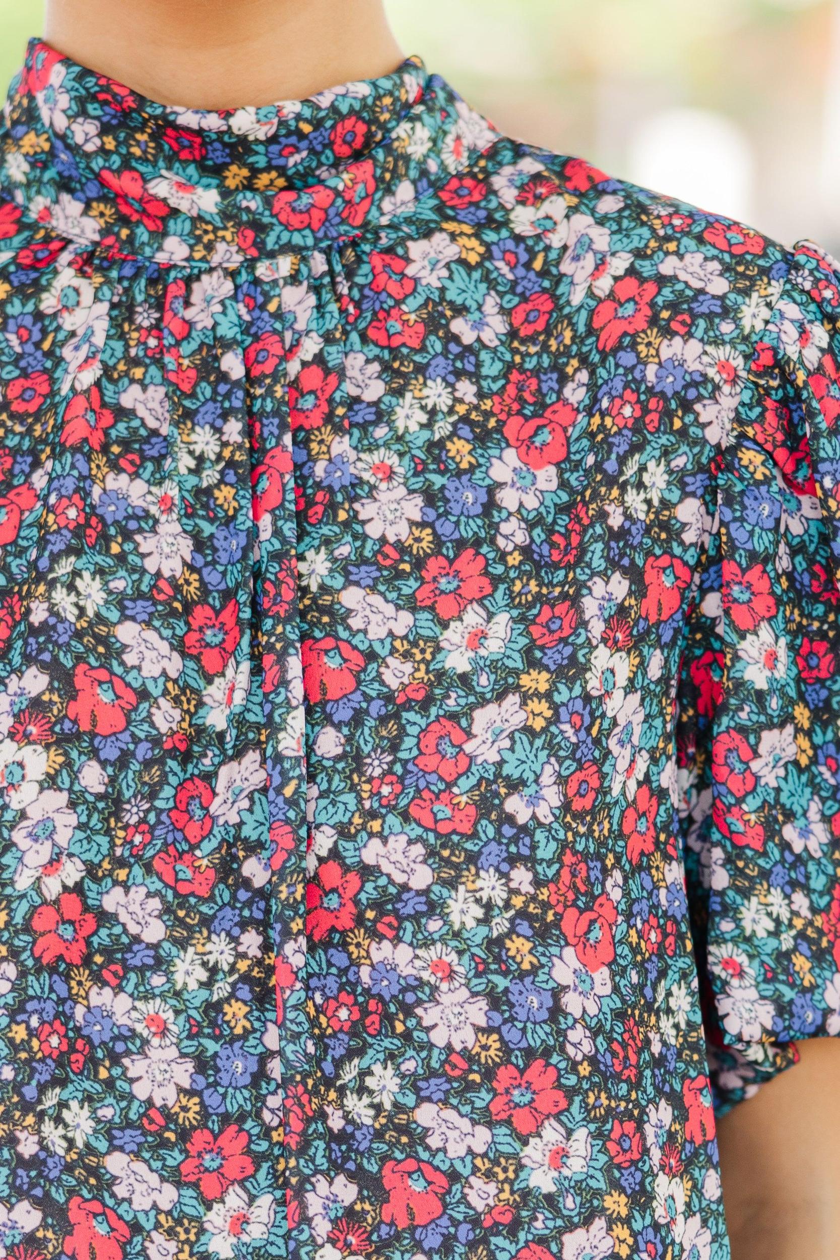 Can't Let You Go Black Floral Blouse Female Product Image