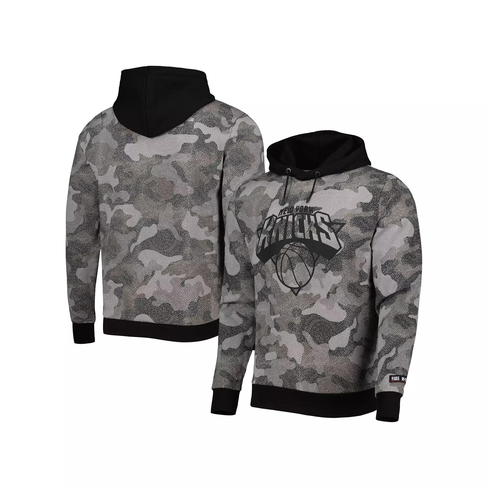 Men's Hugo Boss Black New York Knicks Camo Pullover Hoodie,  Product Image