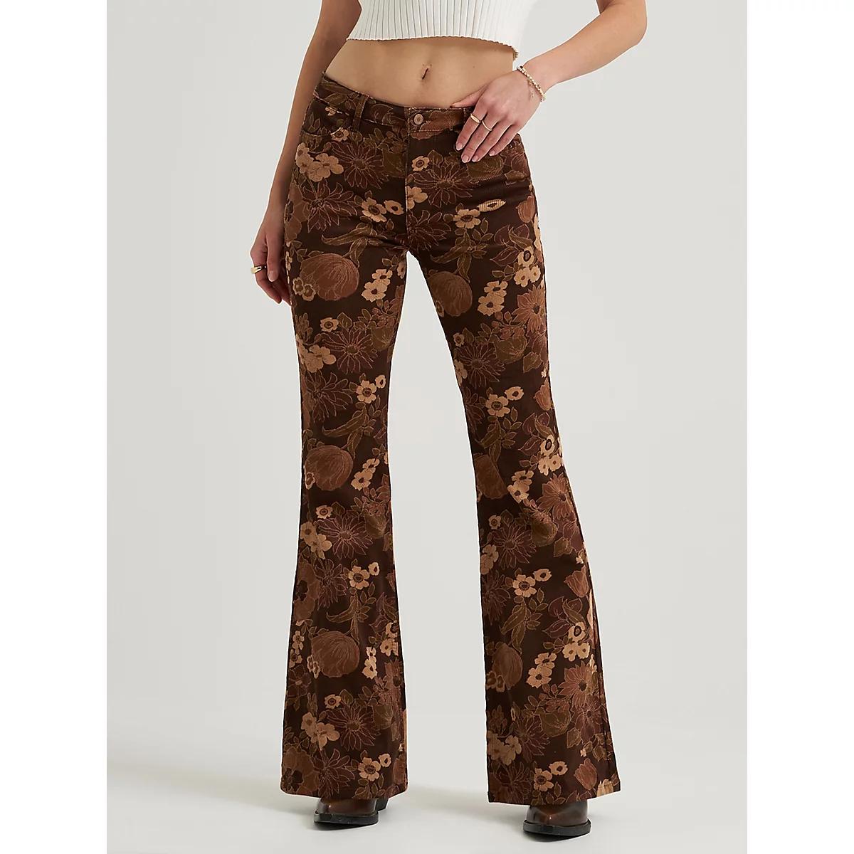 Women's Wrangler® Corduroy High Rise Fierce Flare Jean in Golden Eden Product Image