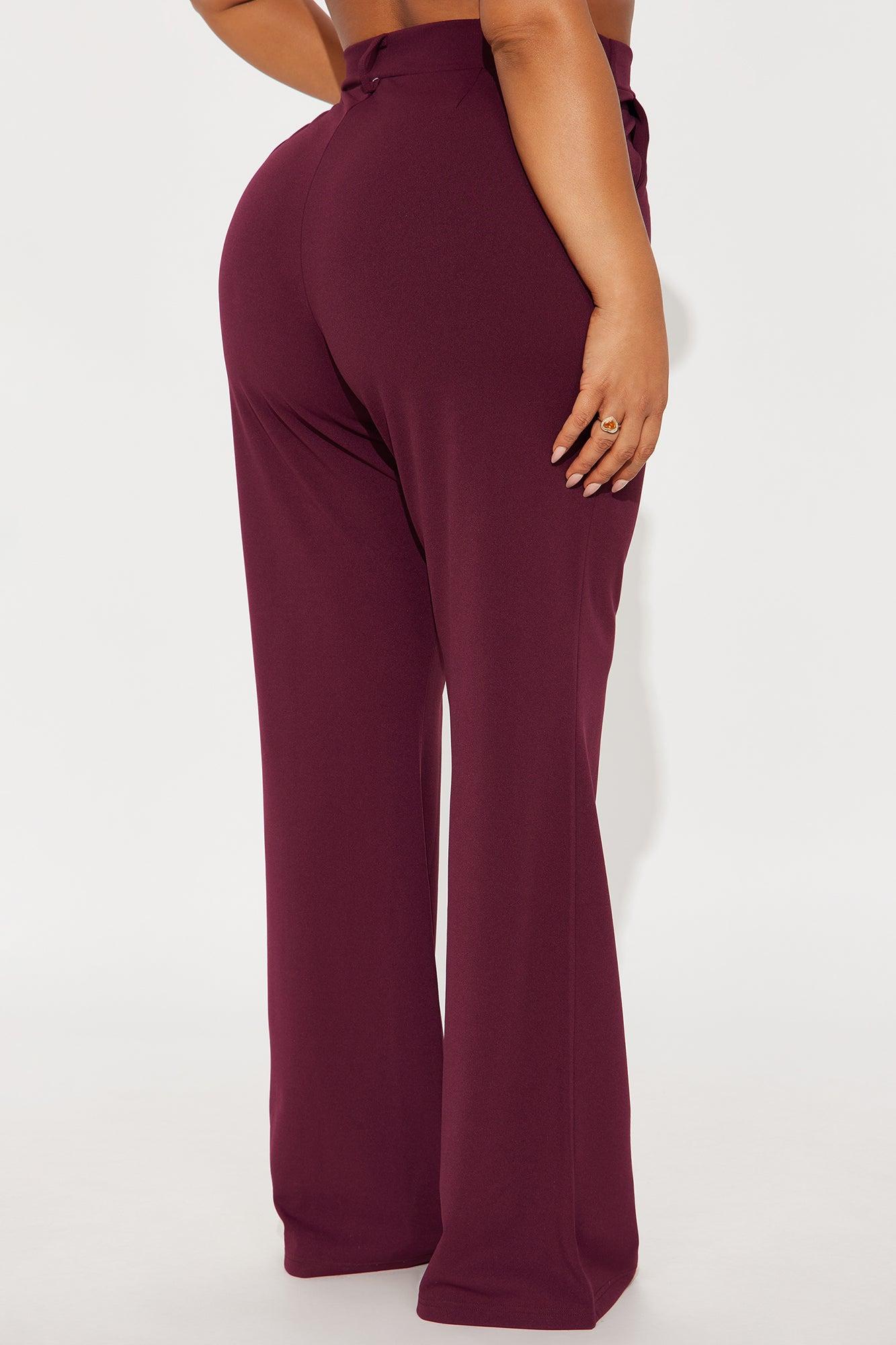 Heidi Wide Leg Trouser Pant - Burgundy Female Product Image