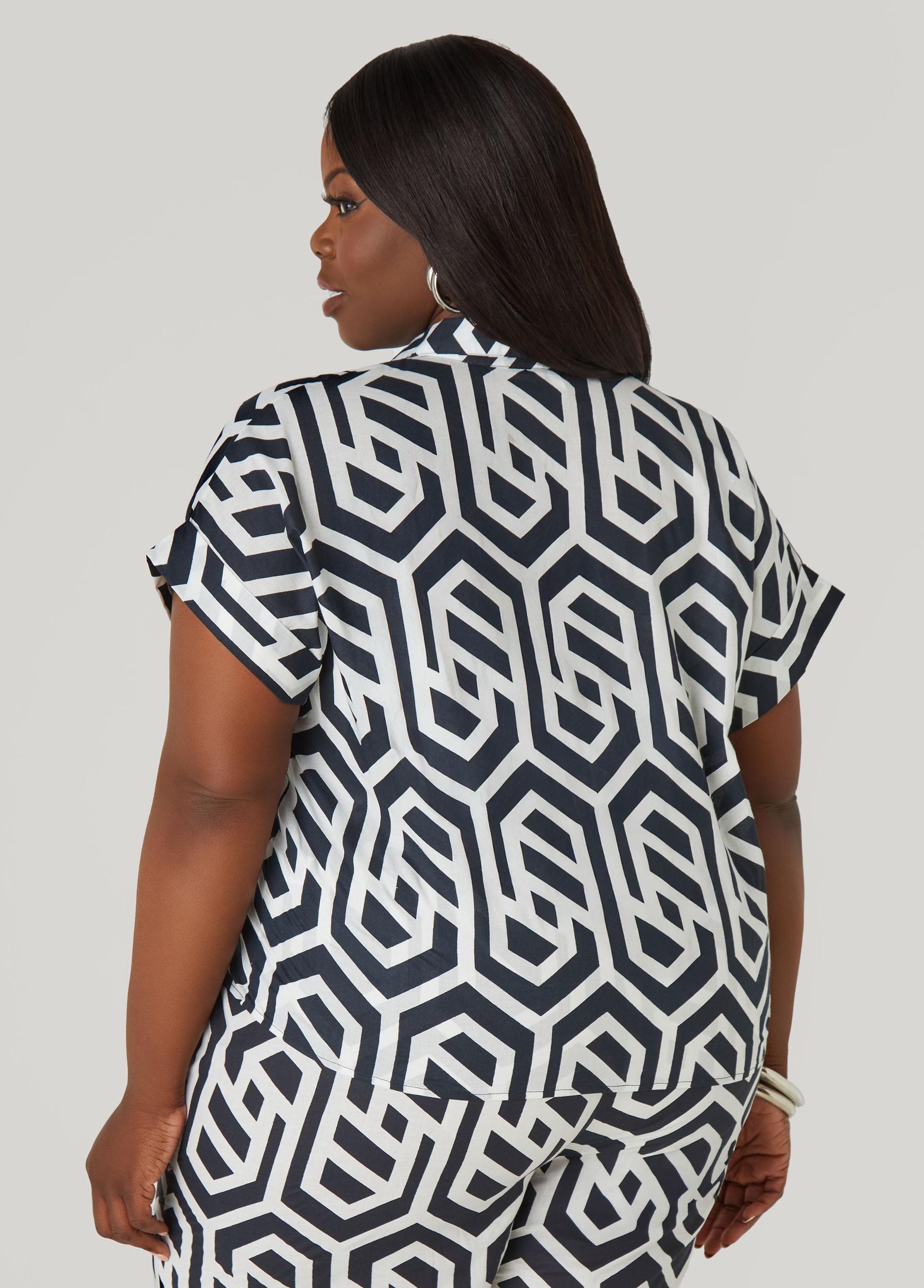 Geo Print Cotton Shirt Product Image