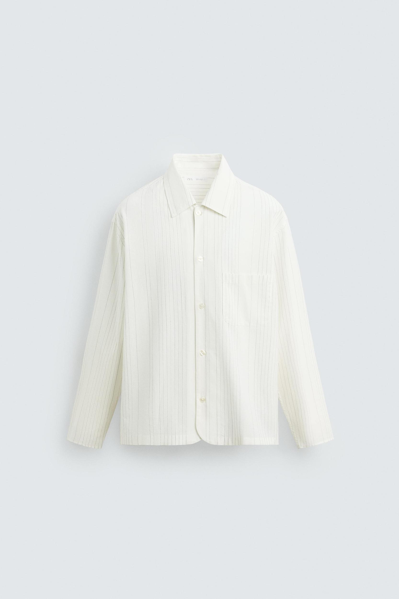 TEXTURED WEAVE STRIPED SHIRT Product Image