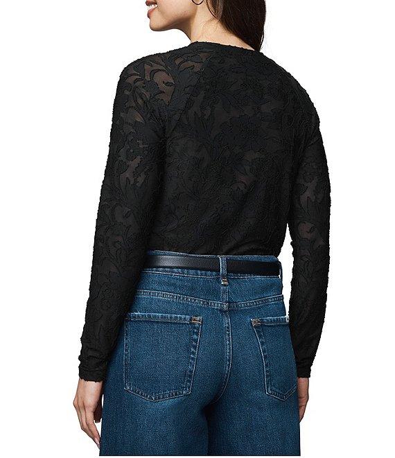 Splendid Cecelia Floral Burnout Crew Neck Long Sleeve Tee Product Image