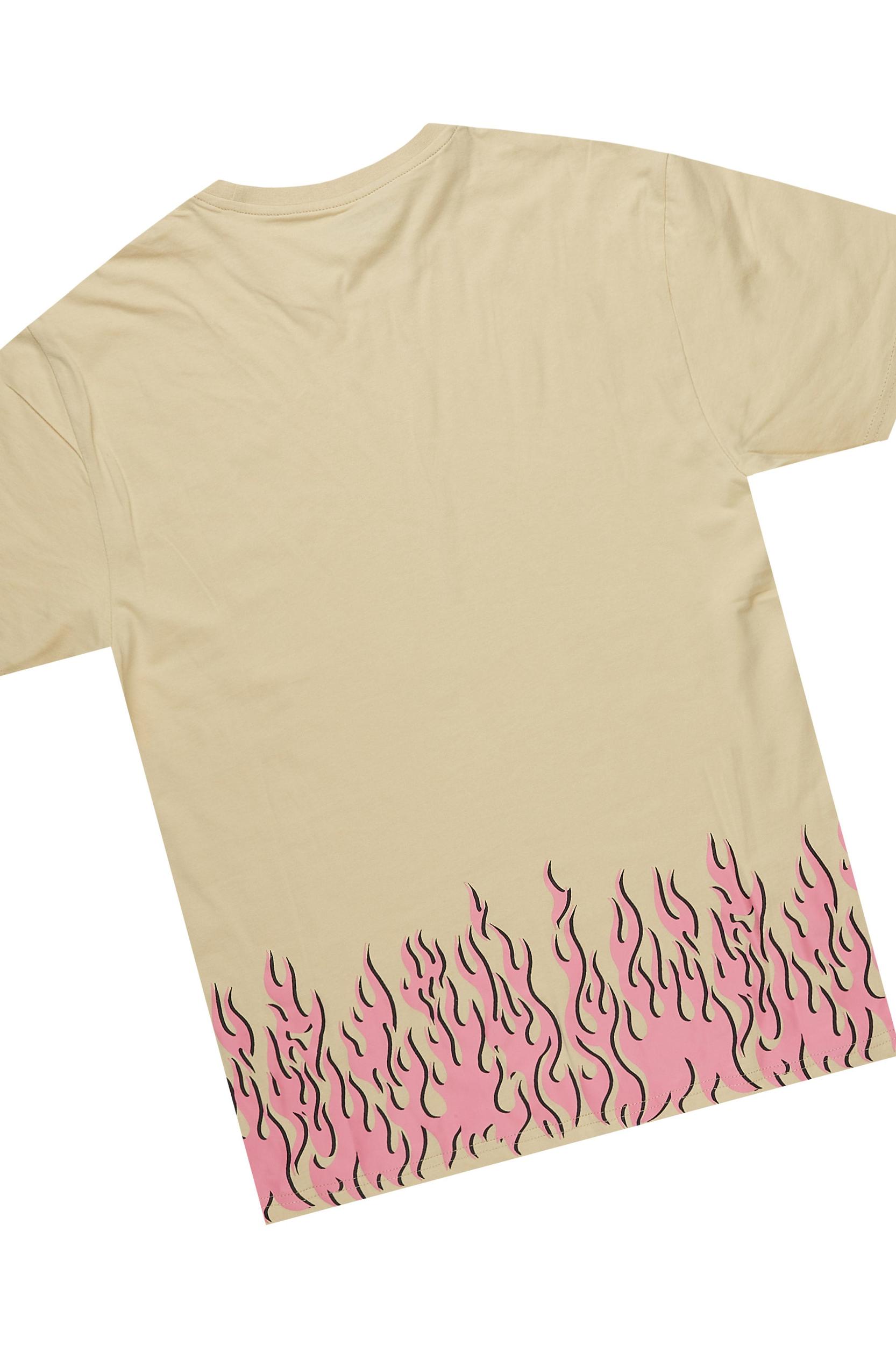 Arais Beige T-Shirt Short Set Female Product Image